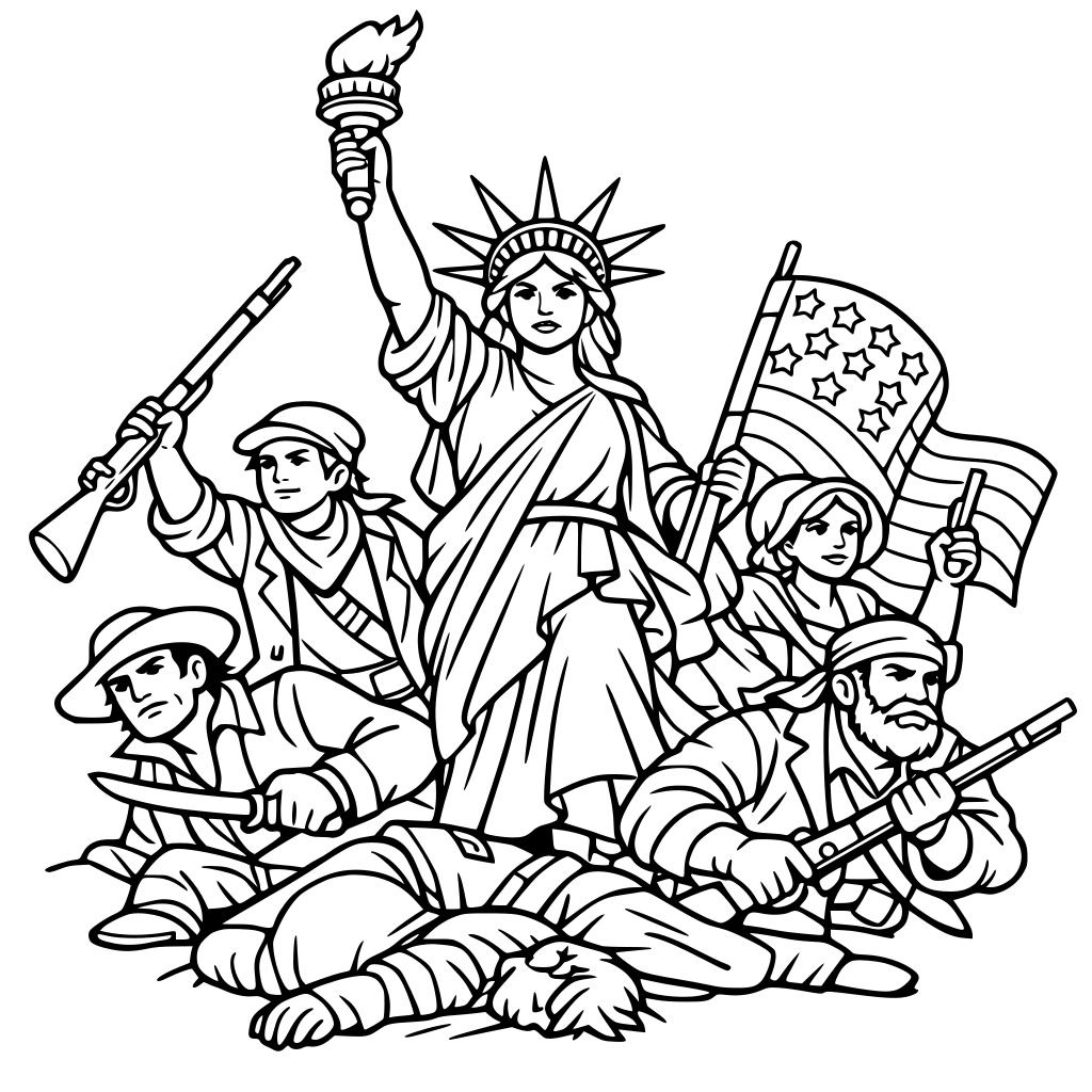lady liberty leading the people