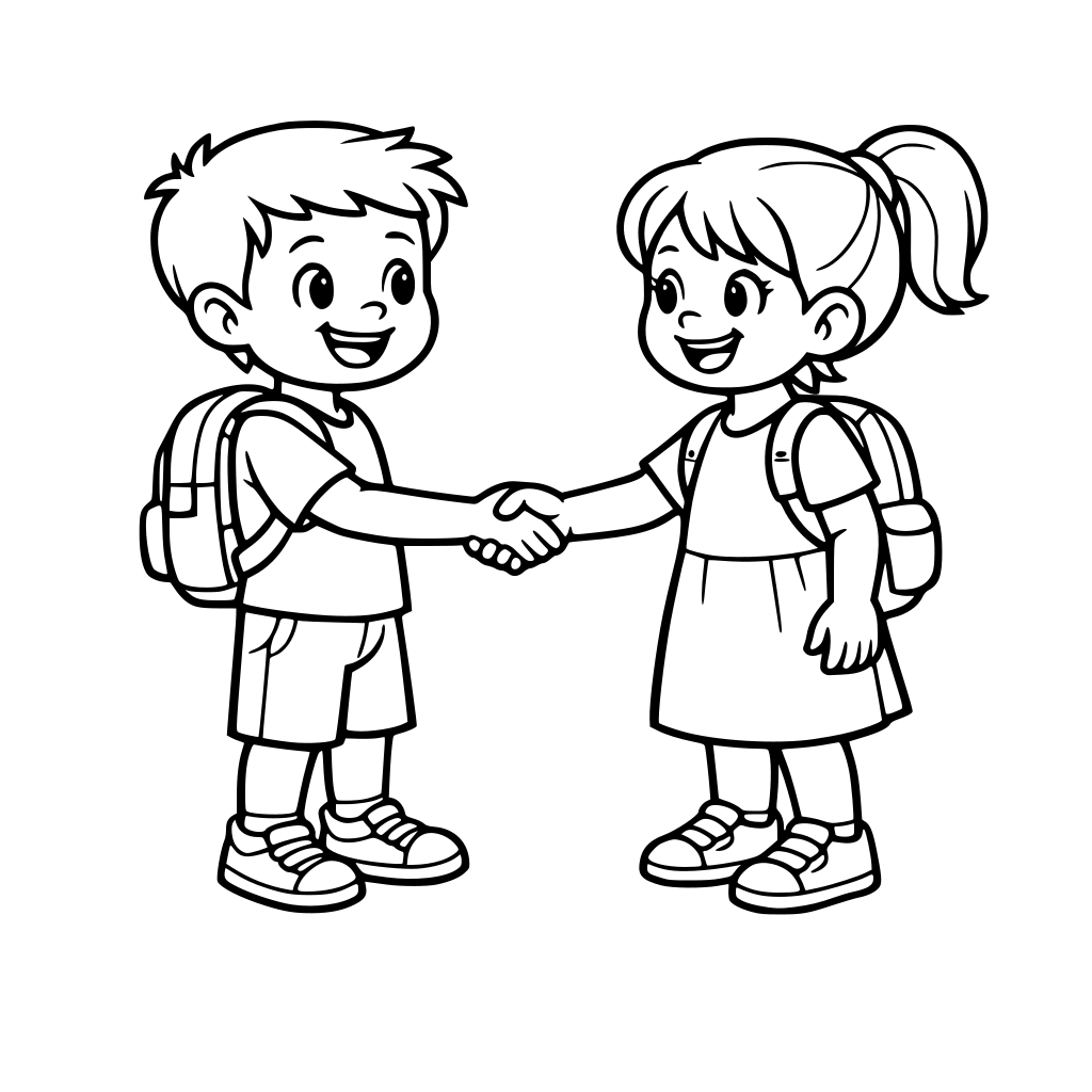 IMAGEM DE DUAS CRIANÇAS SE CUMPRIMENTANDO