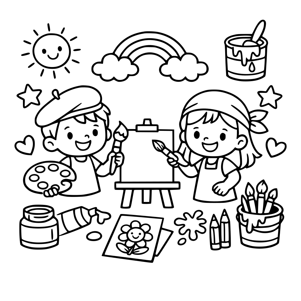 desenhos infantis unissex, sobre pintura