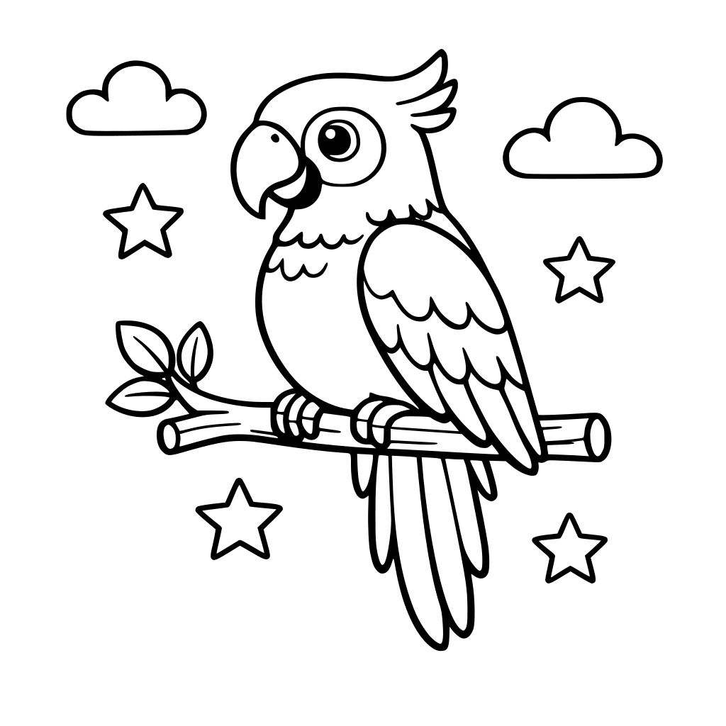 Papagaio para colorir