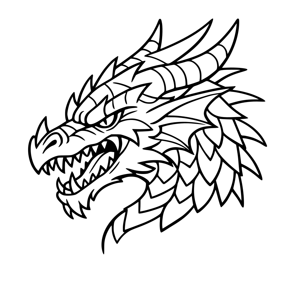 contour d'une tête de dragon