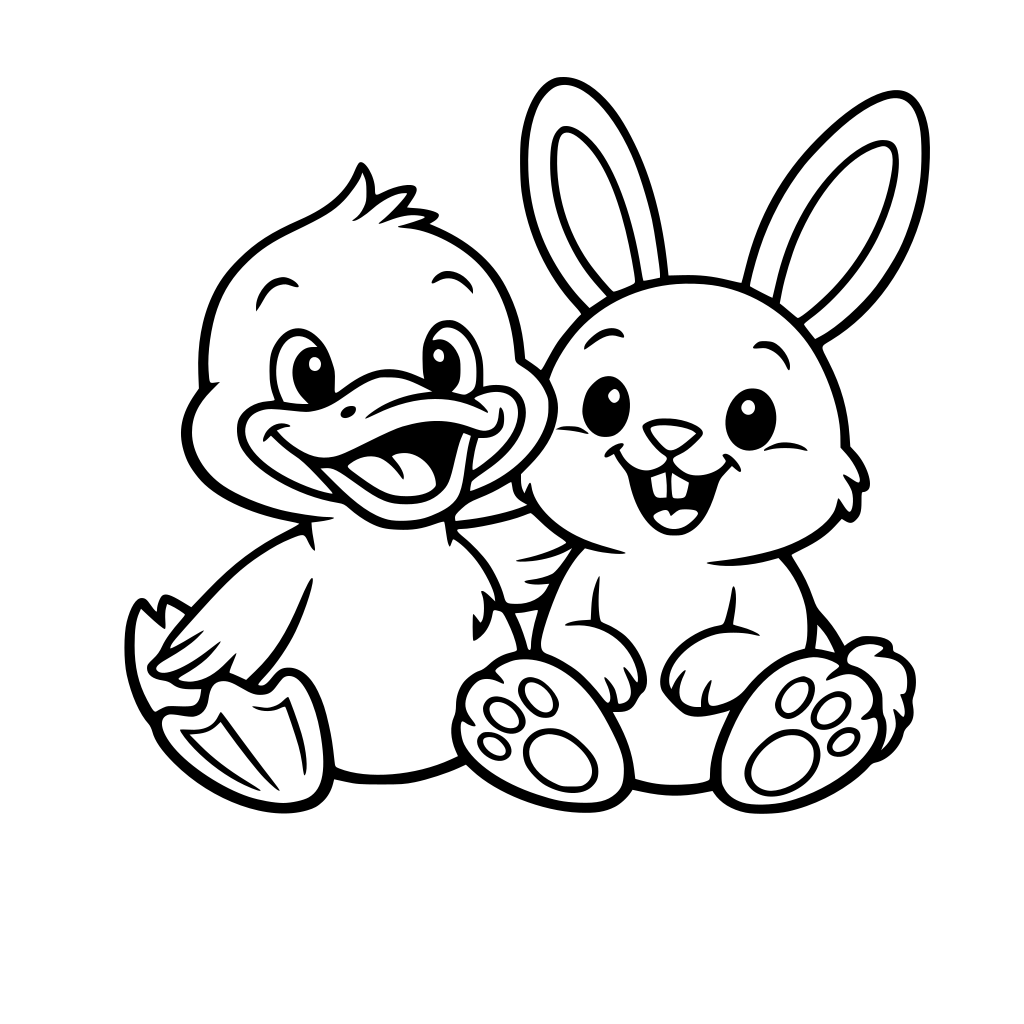 FUNNY DUCK AND A BUNNY