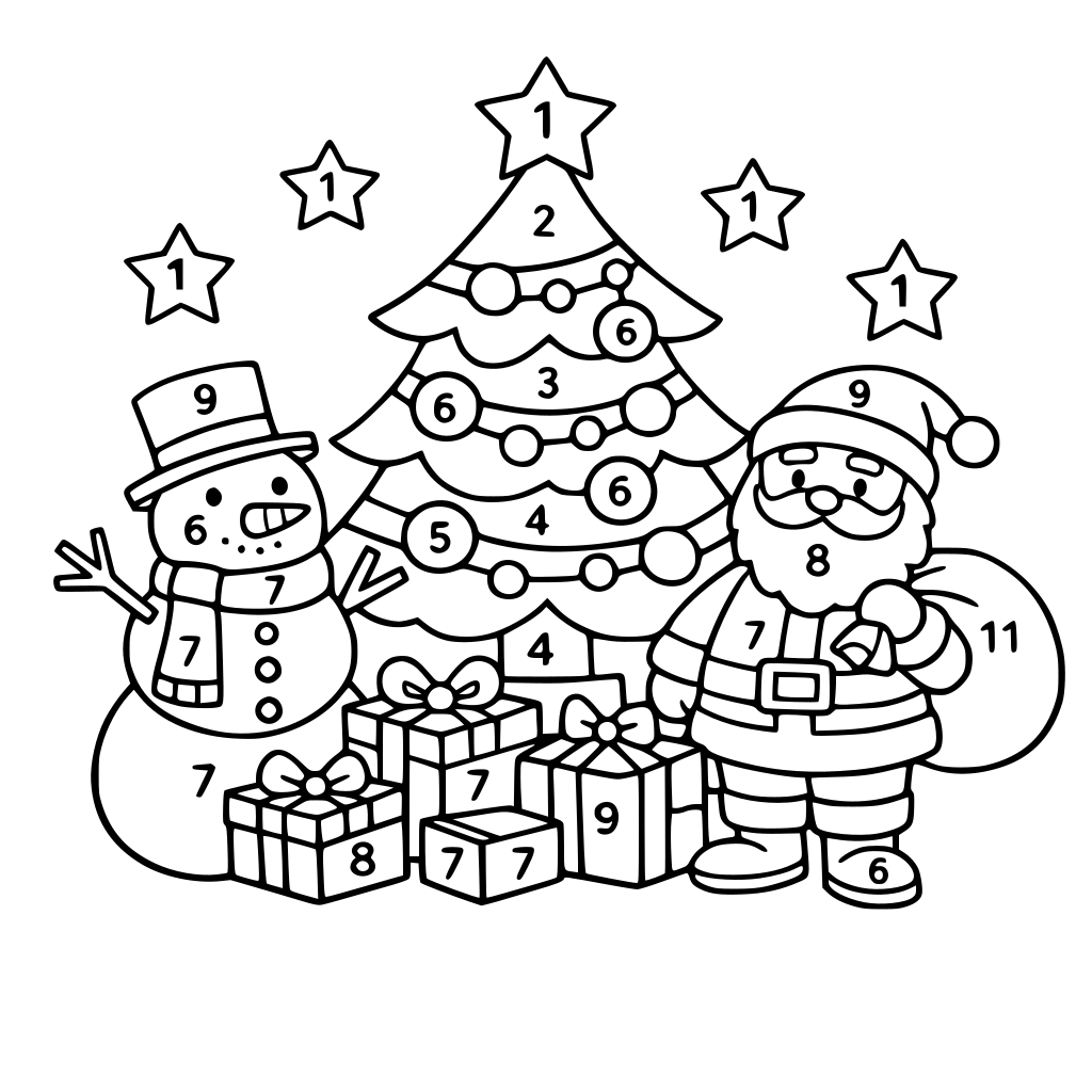 christmas coloring by number