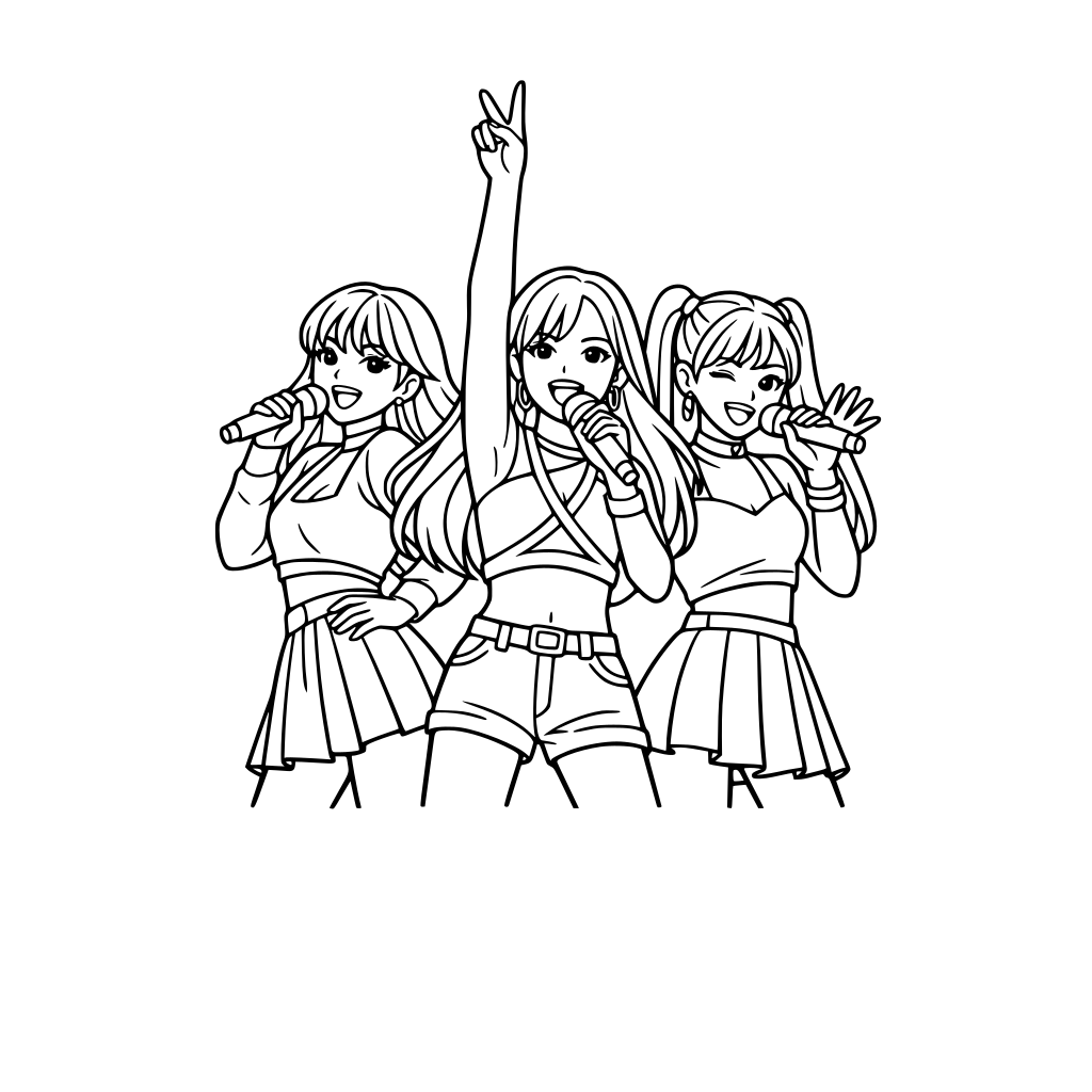 3 k-pop singers performing at a concert