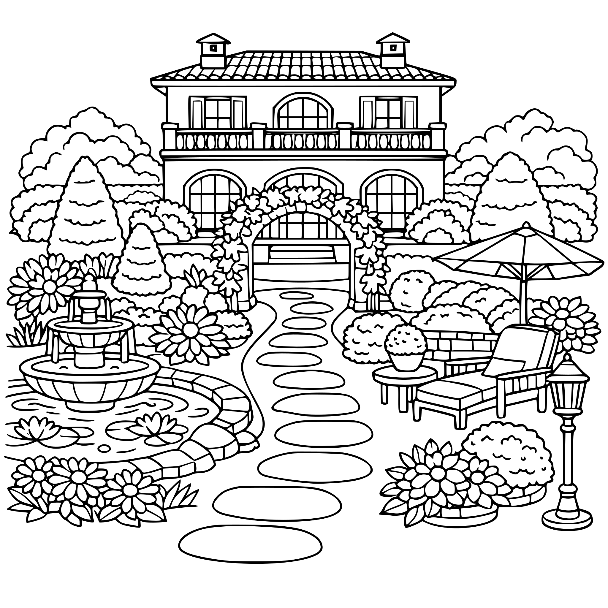 Le jardin d une villa très bien entretenu