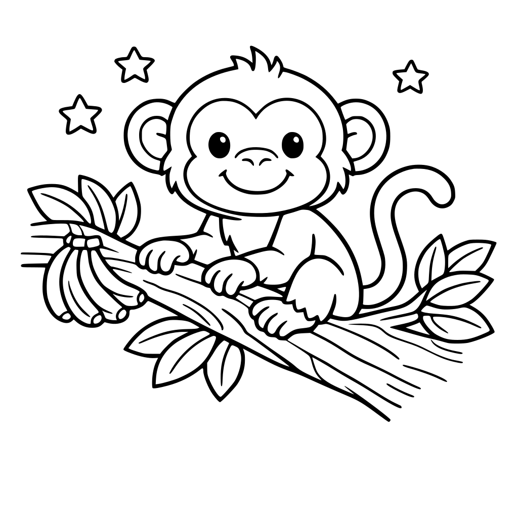 A friendly monkey On a tree