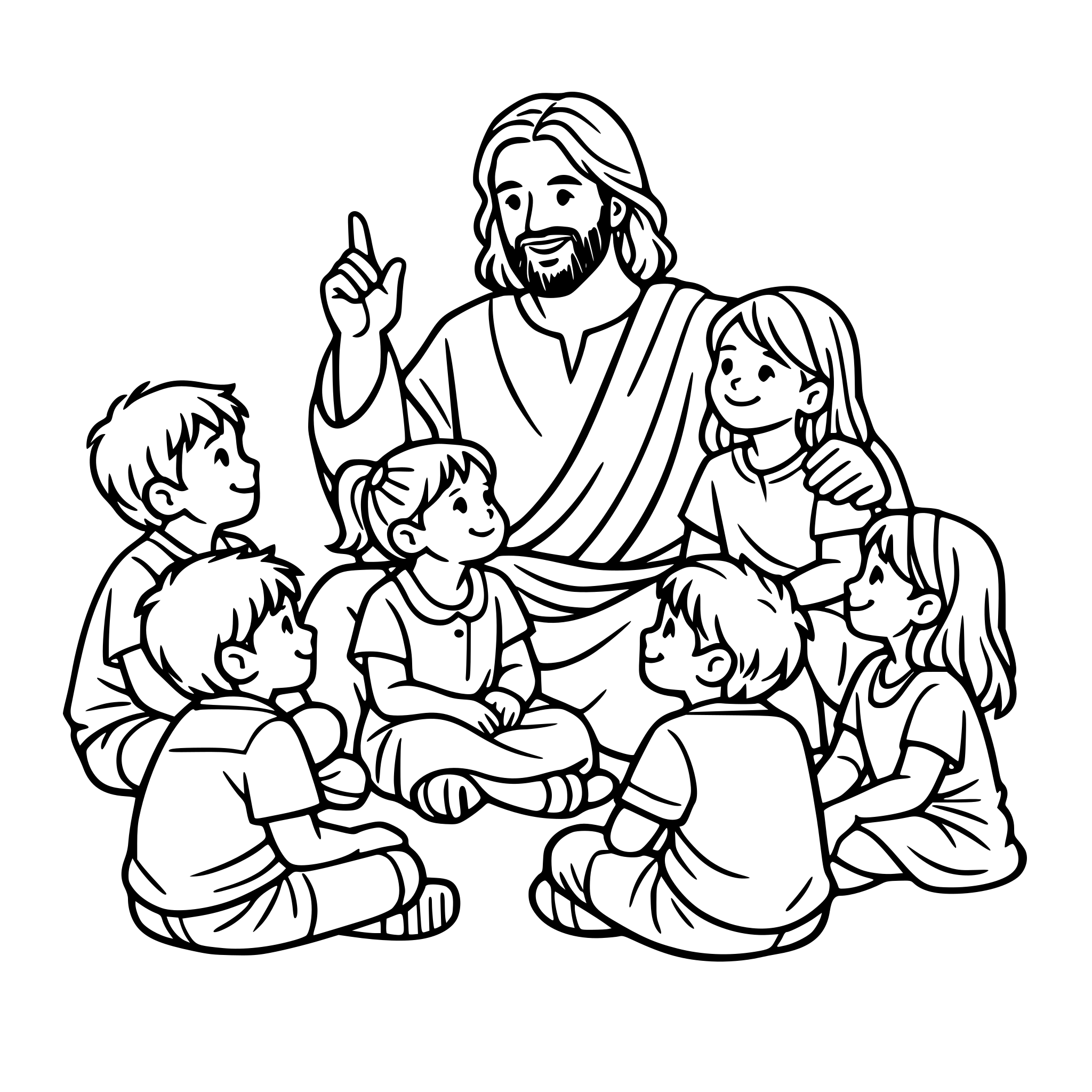 Jesus teaching children