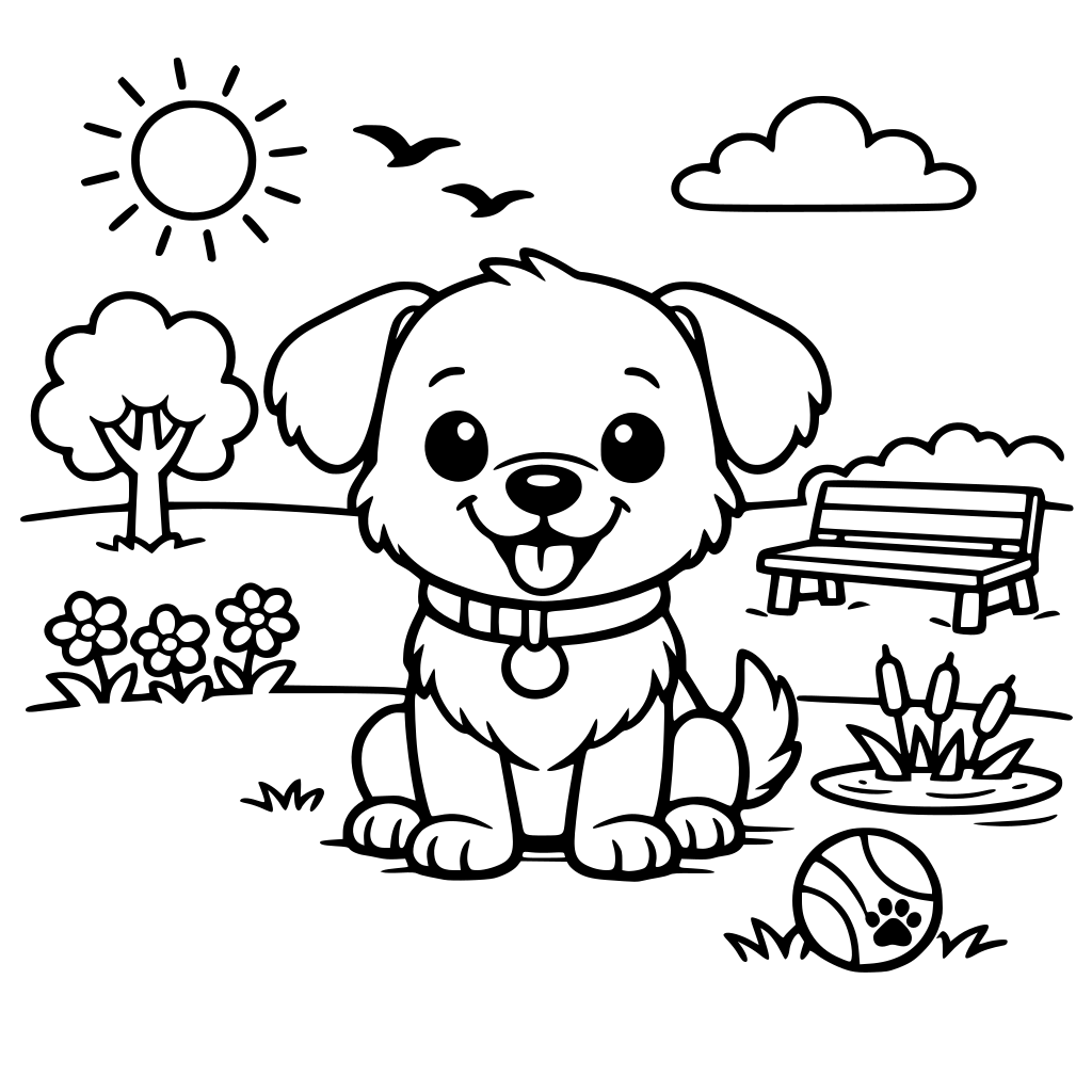 Um cachorrinho fofo no parque