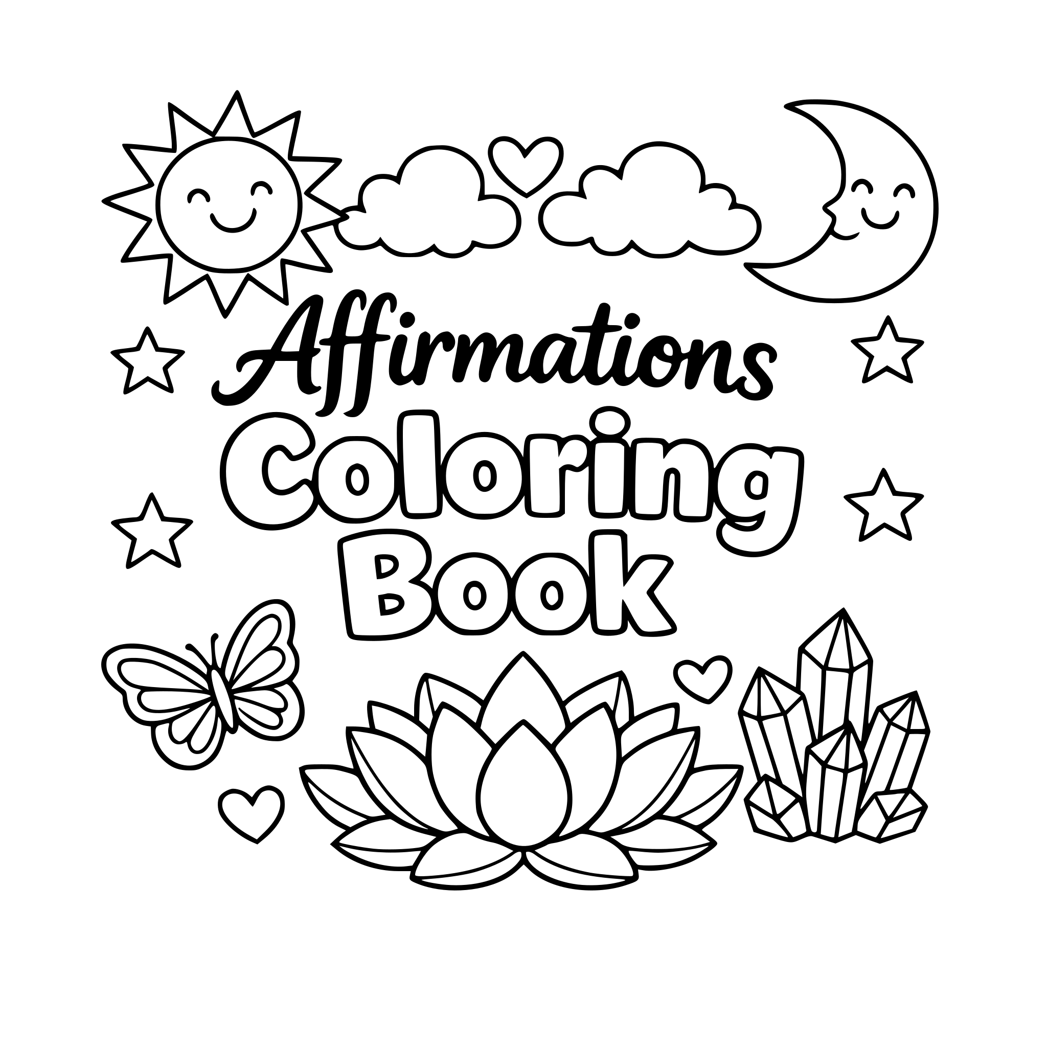 Create a cover for an Affirmations Coloring Book
