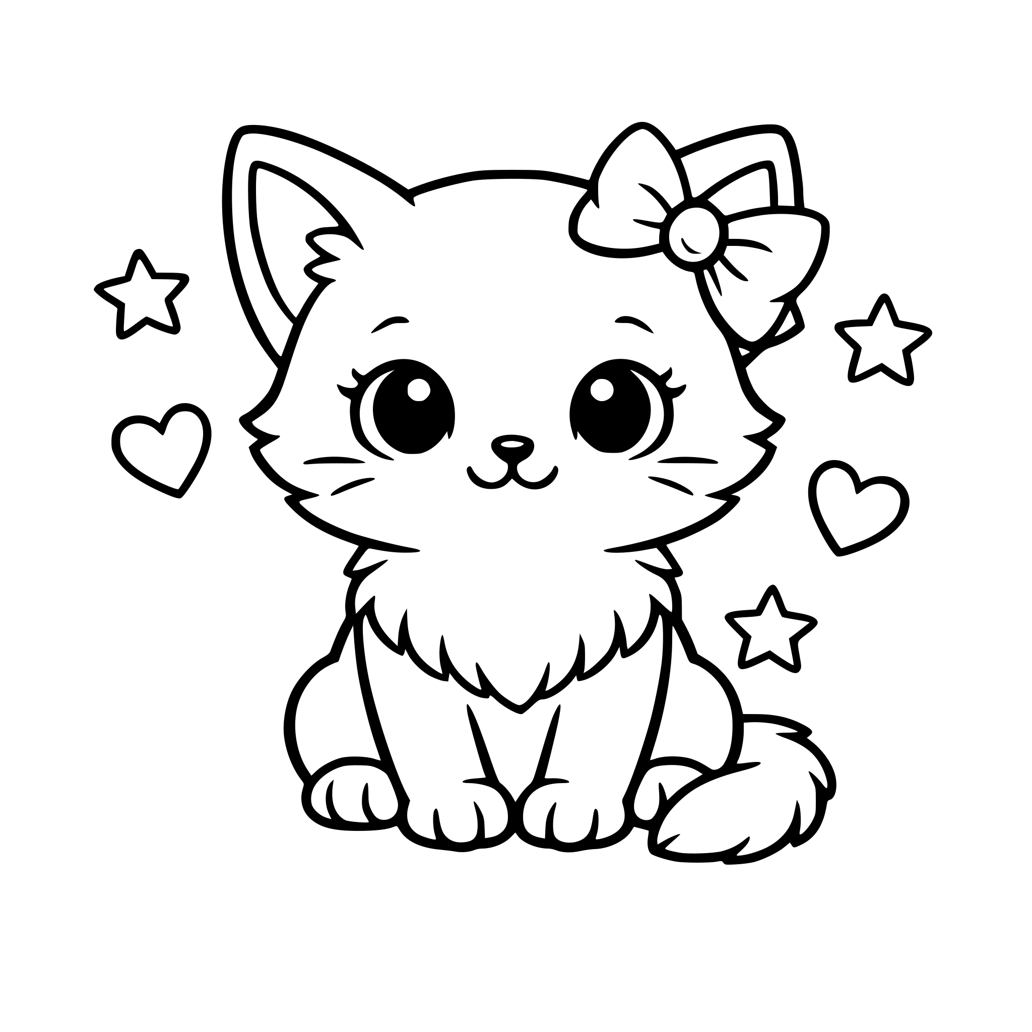 Cute cat with bow in ear