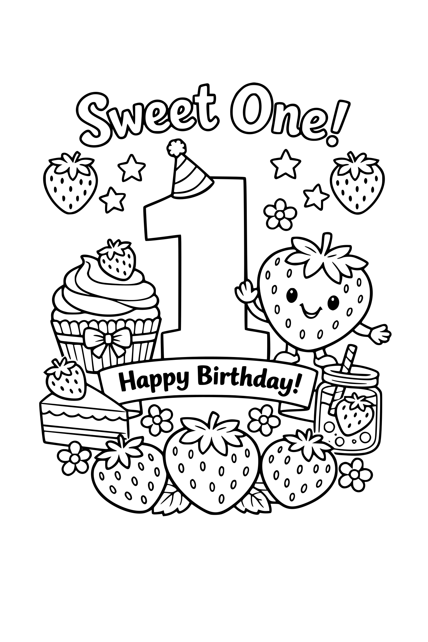 strawberry themed 1st birthday