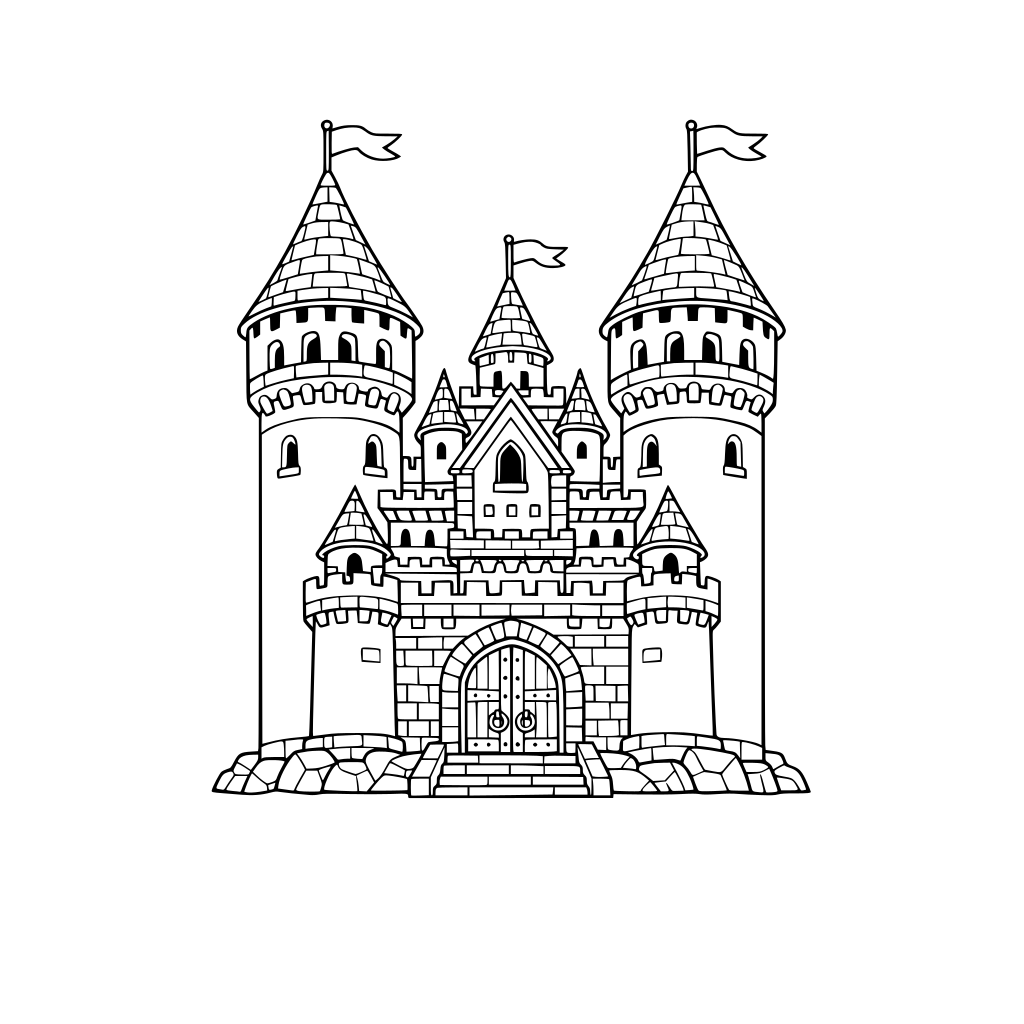 Castelo grande com duas torres largas