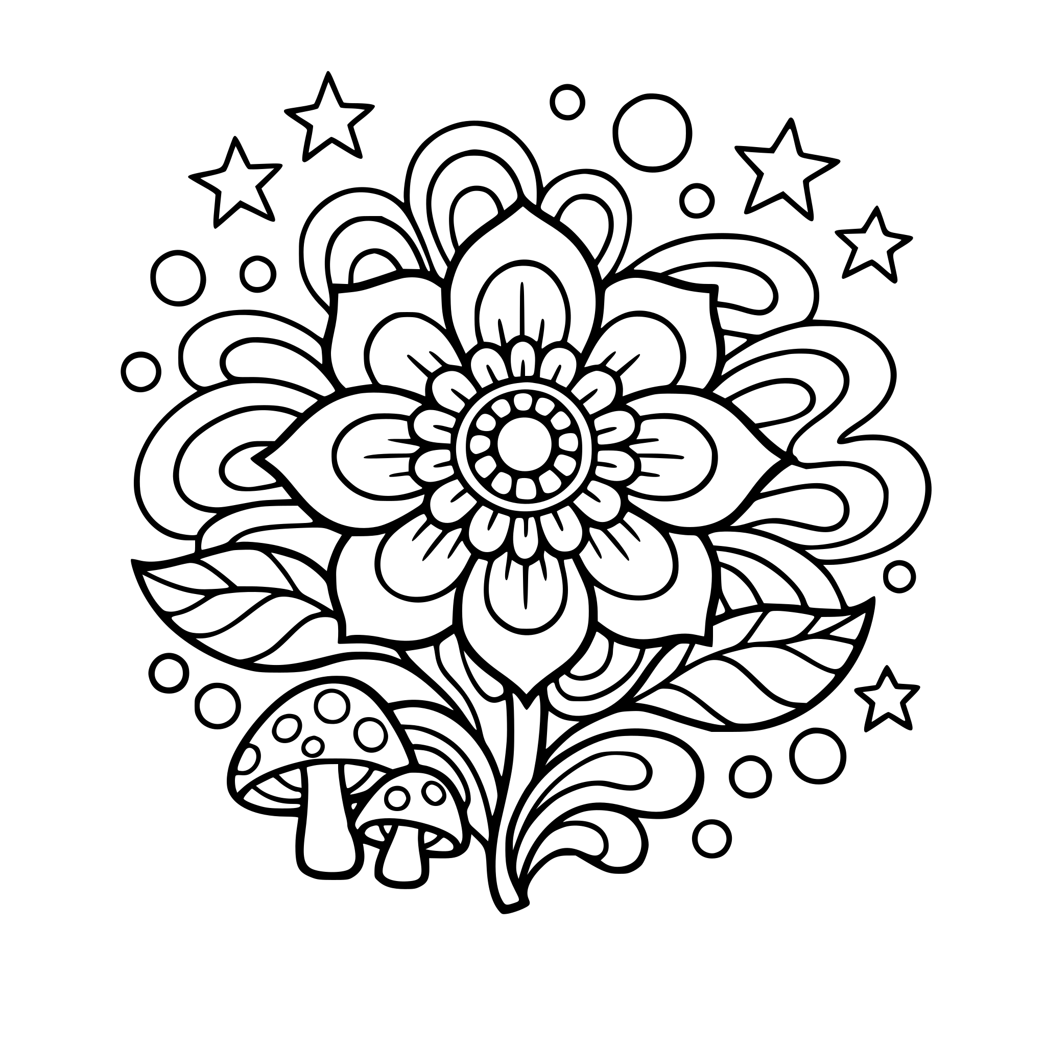 fleur, style psychédélique,