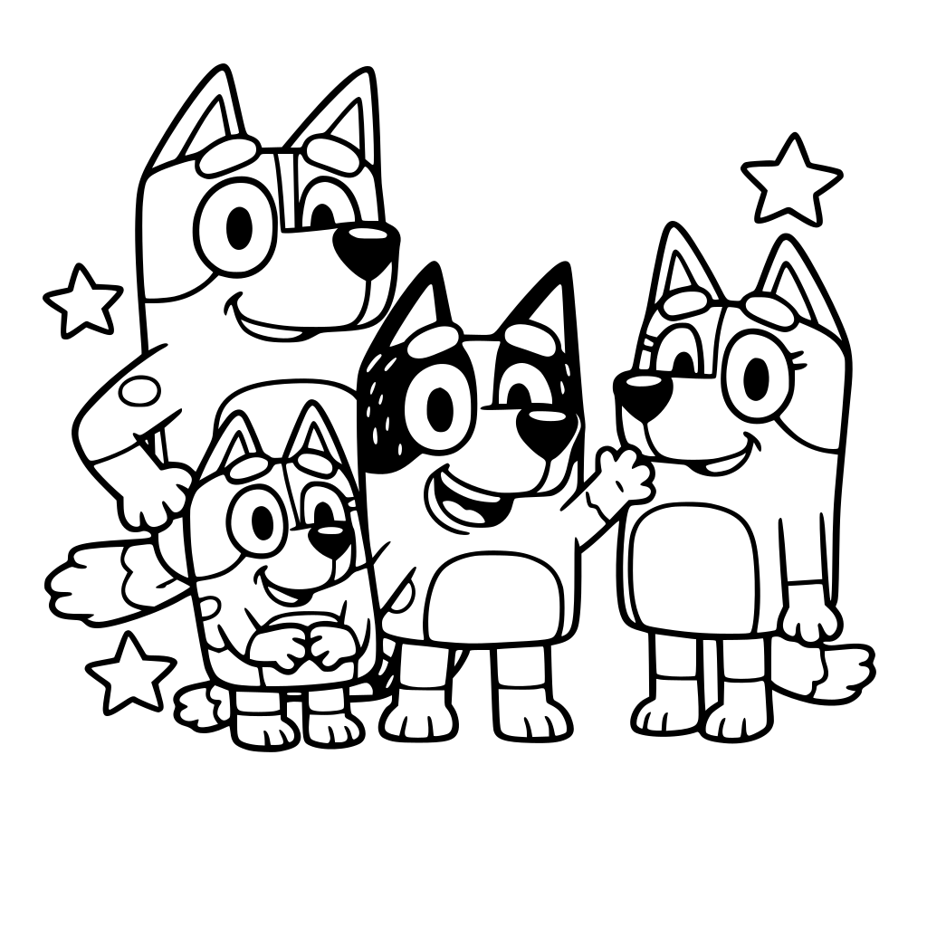 Bluey cartoon and it’s characters in the show