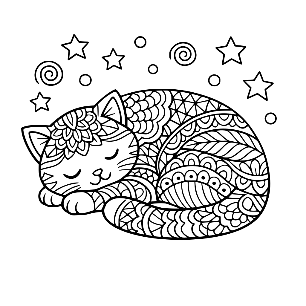 zentangle Sleeping Cat