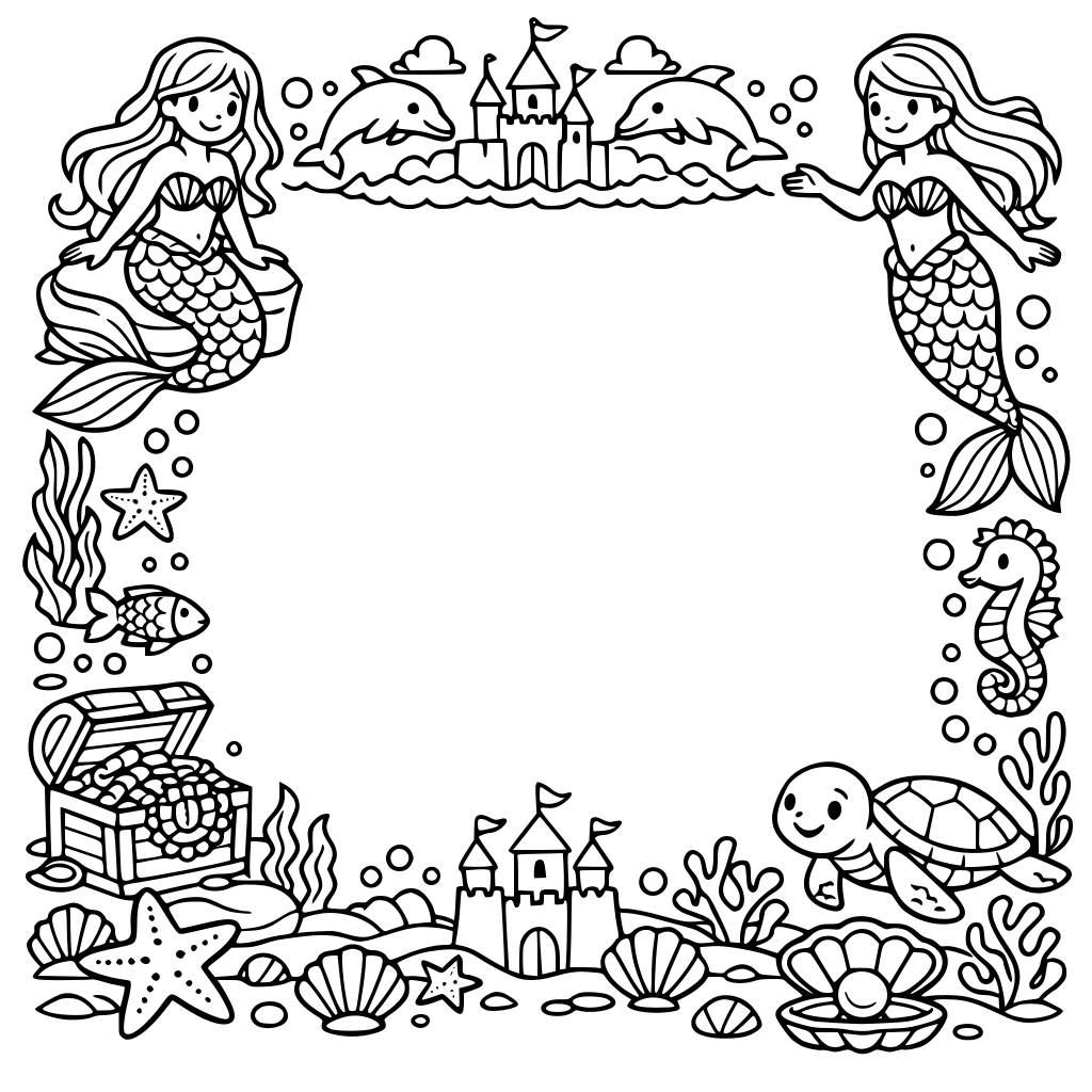 page border mermaid themed