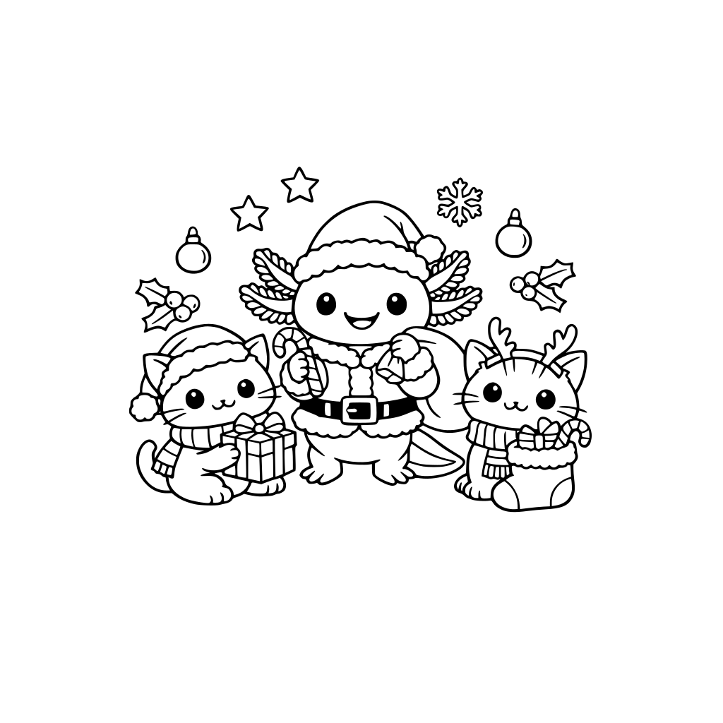 Christmas Cats Christmas axolotl