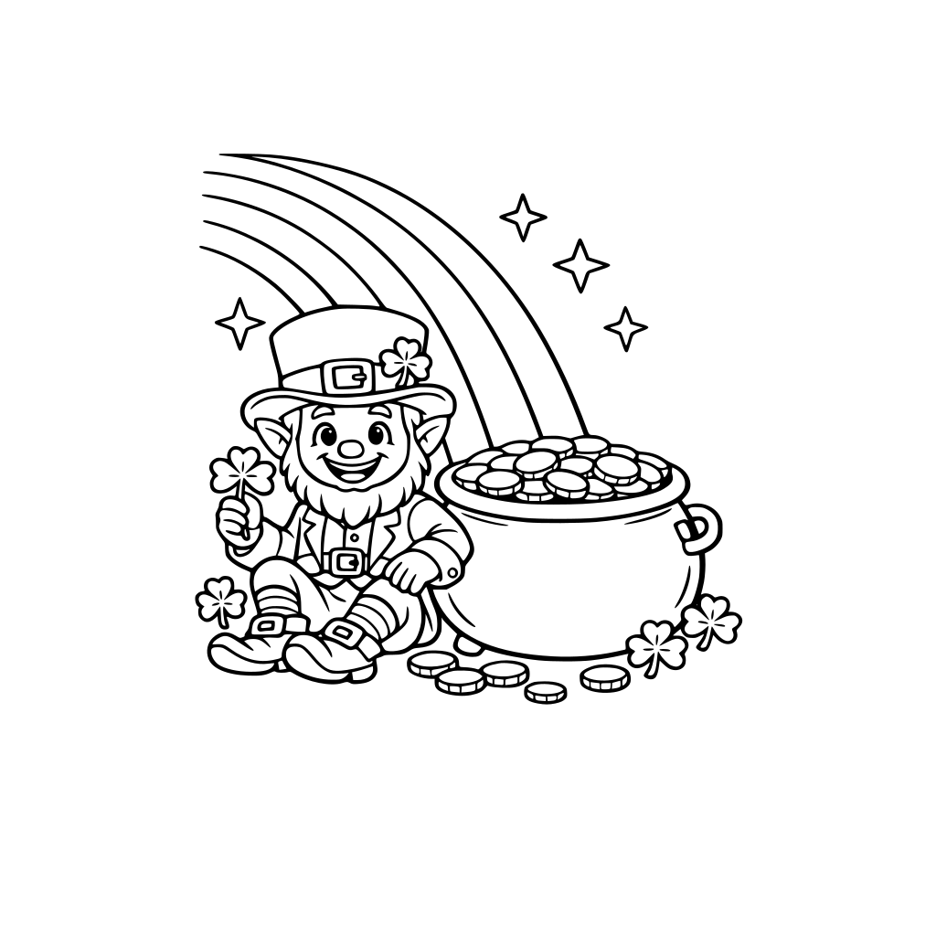 leprechaun rainbow pot of gold