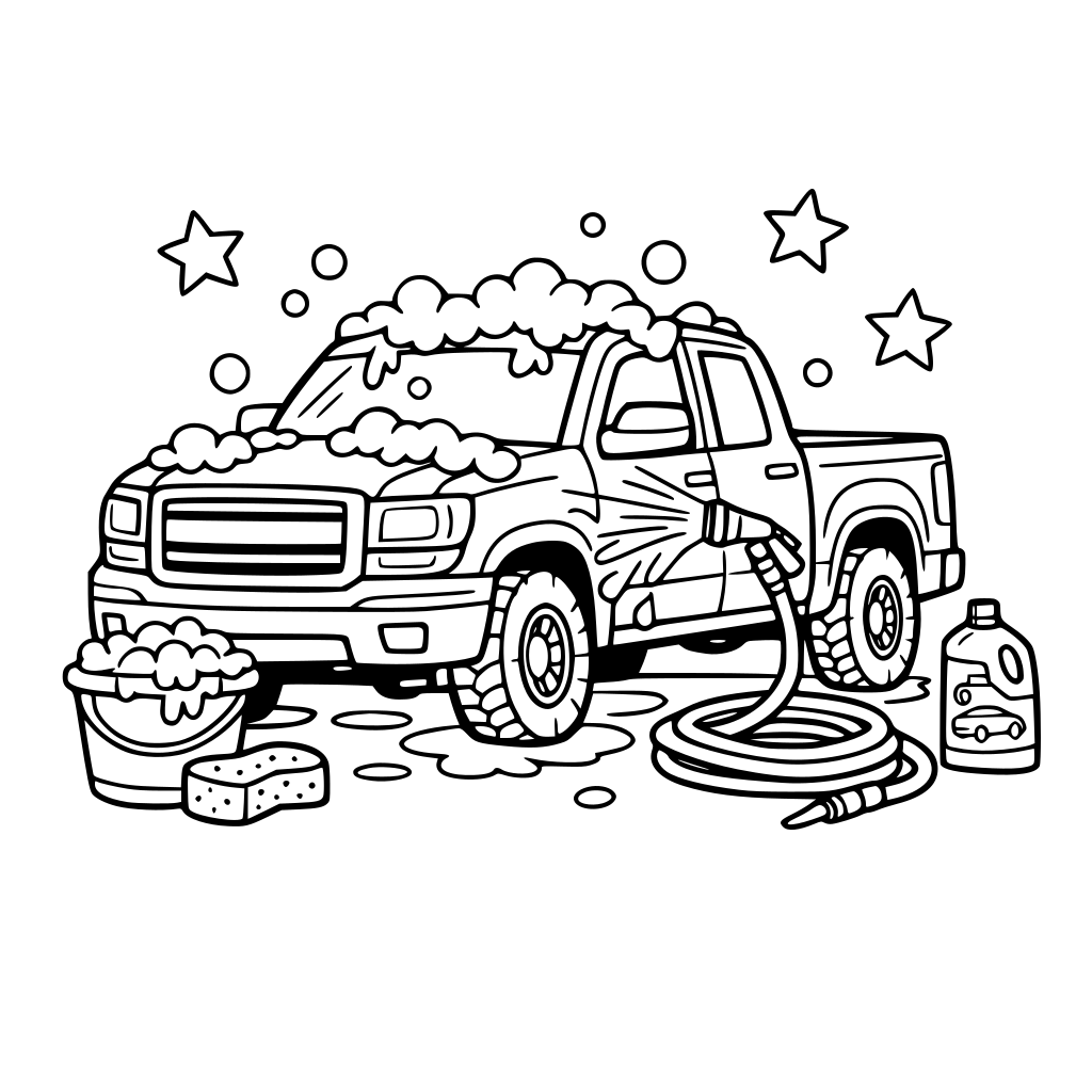 pickup truck being washed