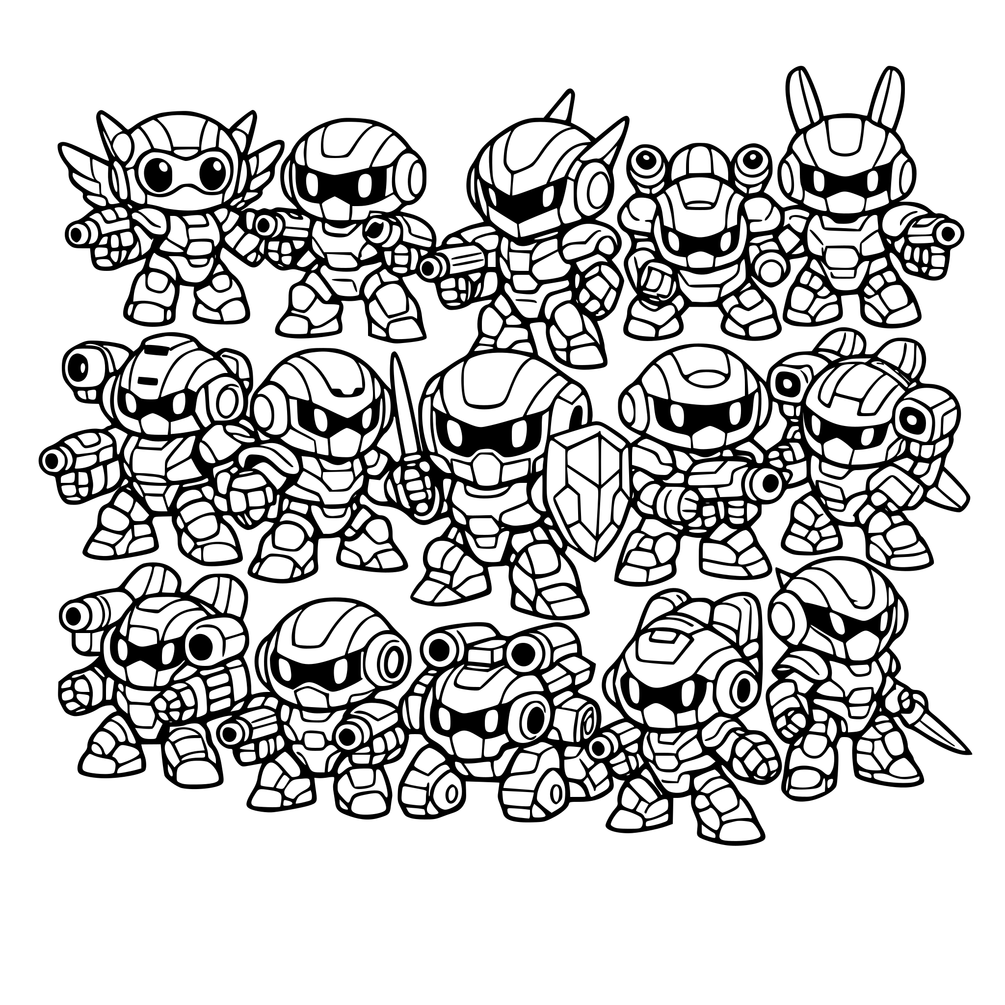 15 futuristic cute fighter robot