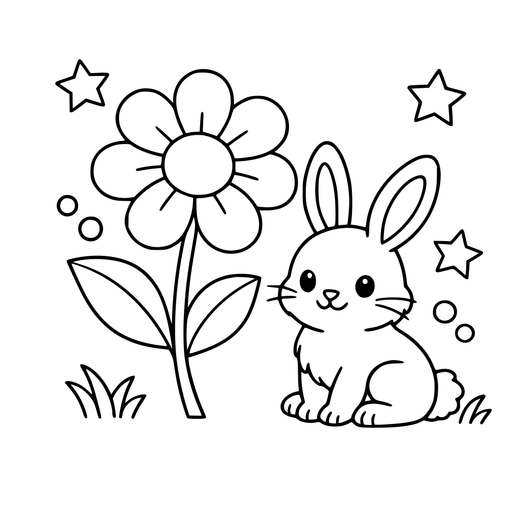 UNA FLOR CON UN CONEJO