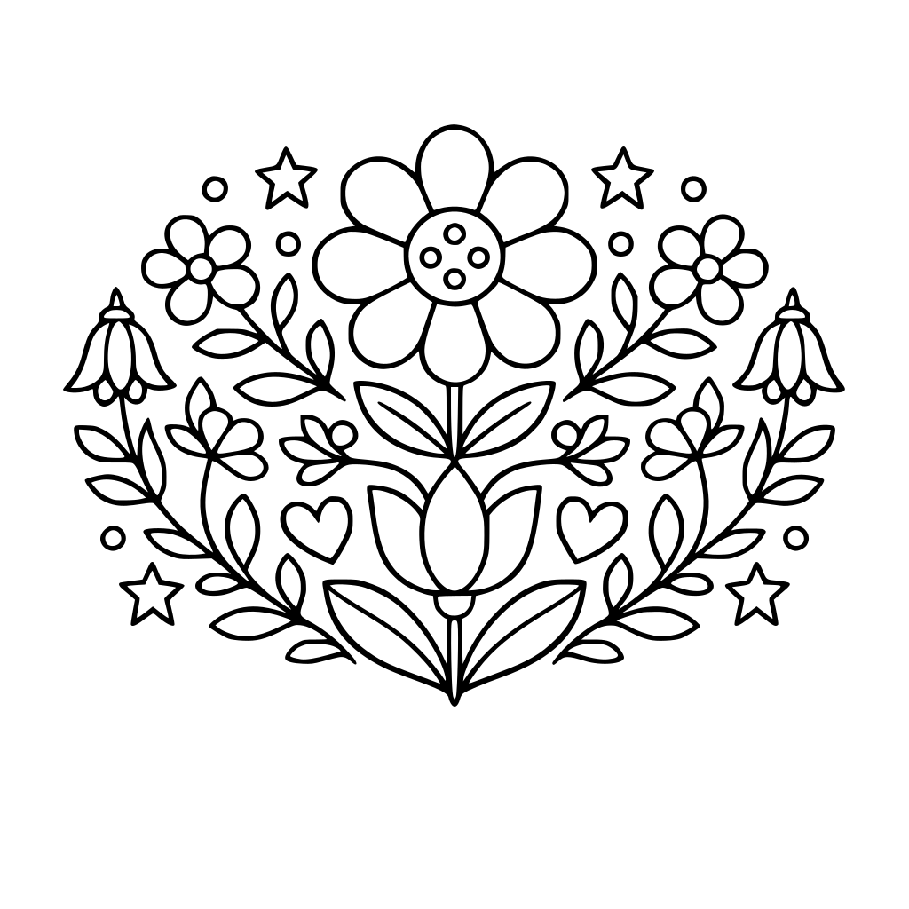 simple nordic flower design