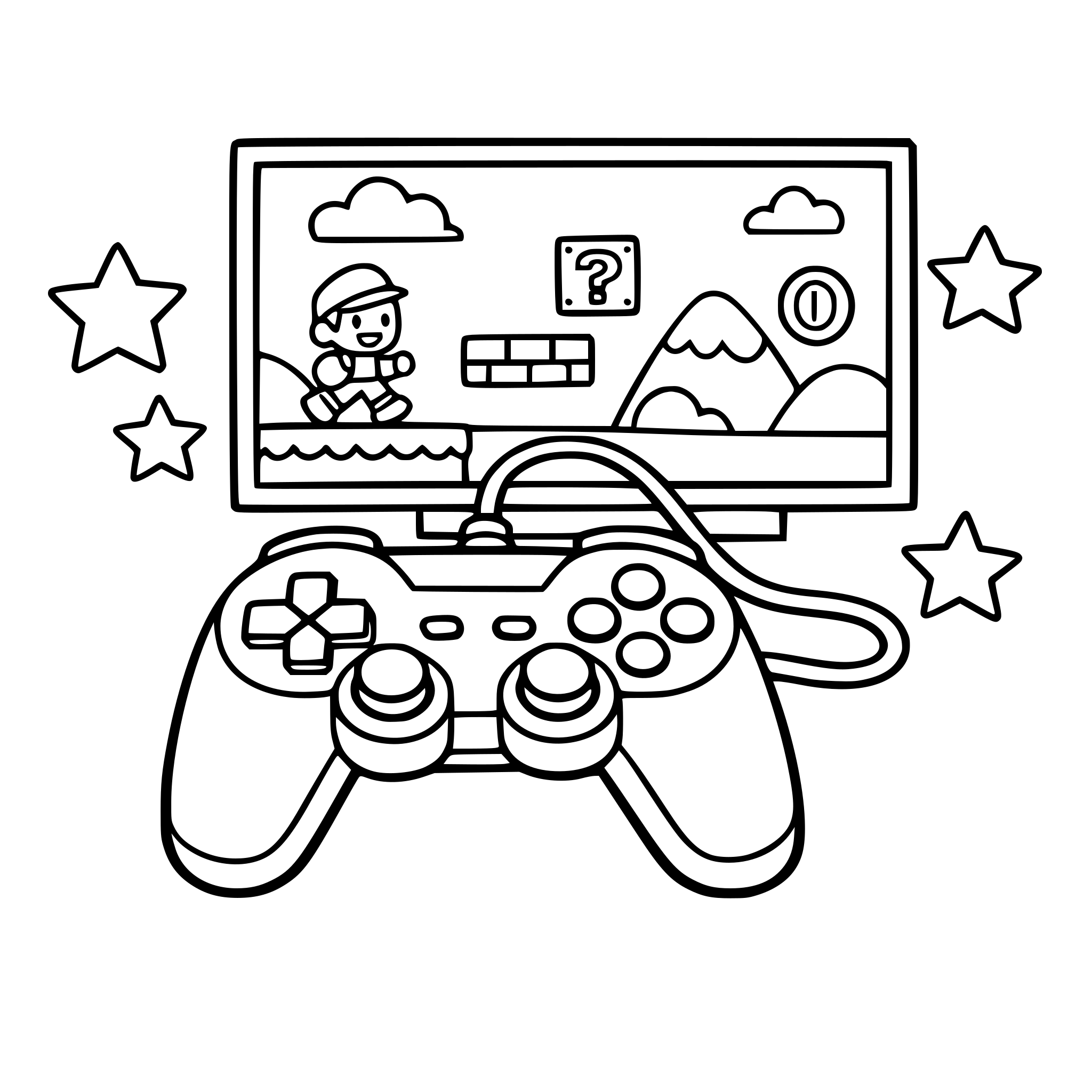 video game controller and TV