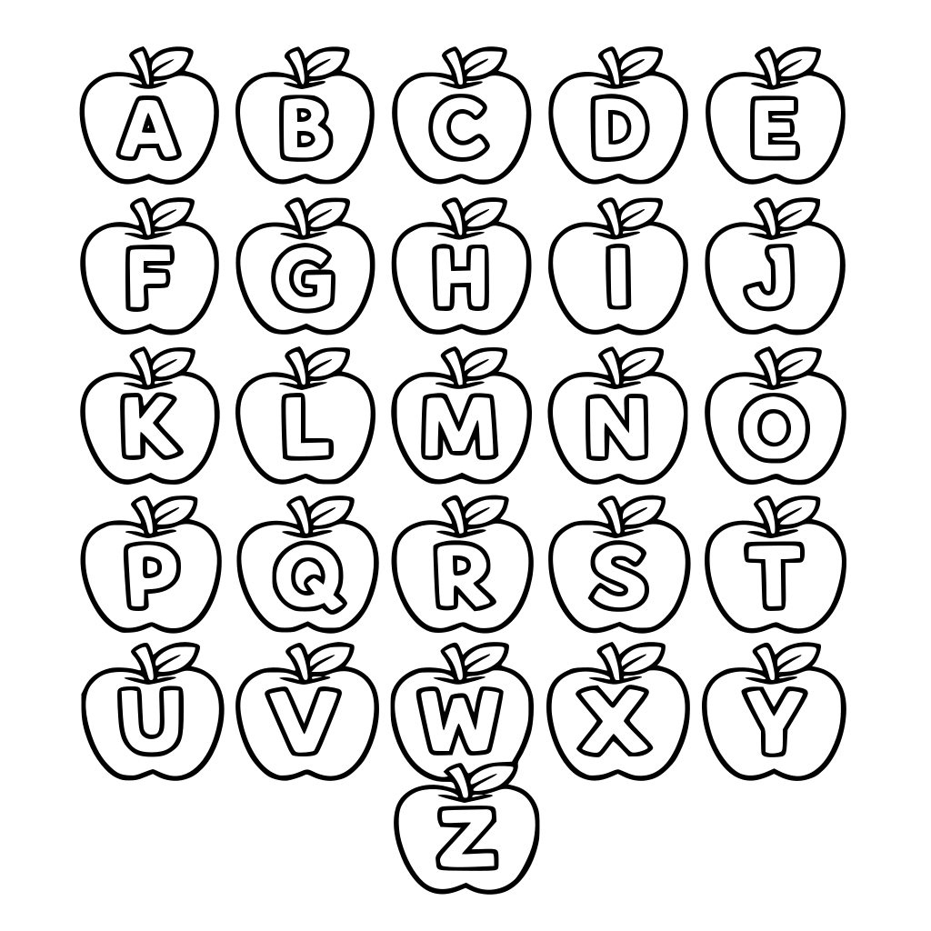 all aphabets one by eone apple