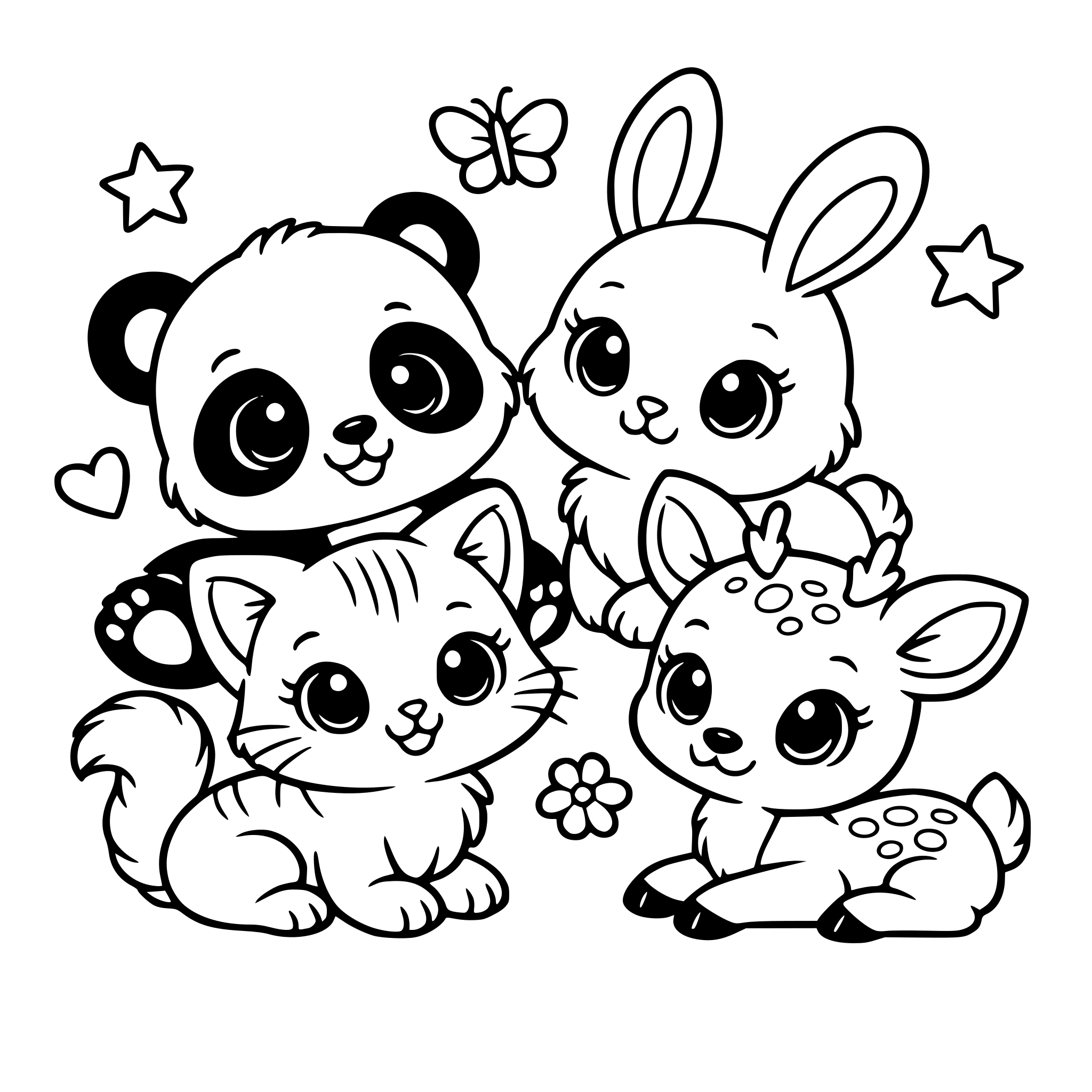 Animales bebe hermosos para colorear
