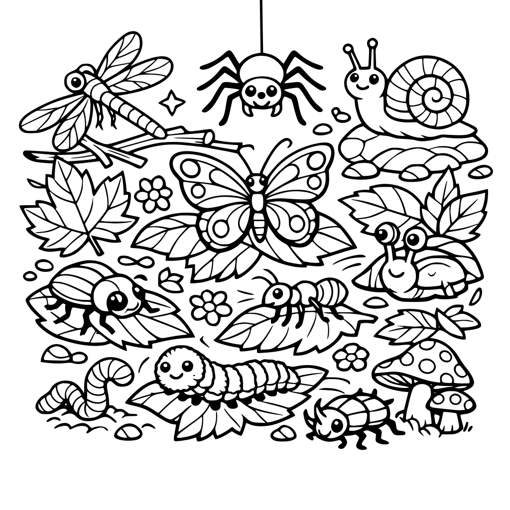 Outdoors, creepy crawlies,bugs, leaves