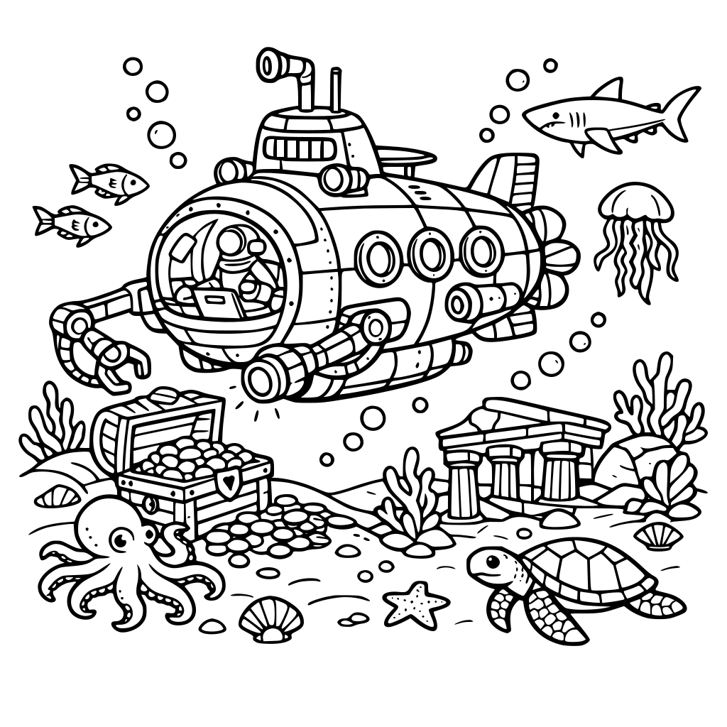 Okręt podwodny eksplorujący ocean