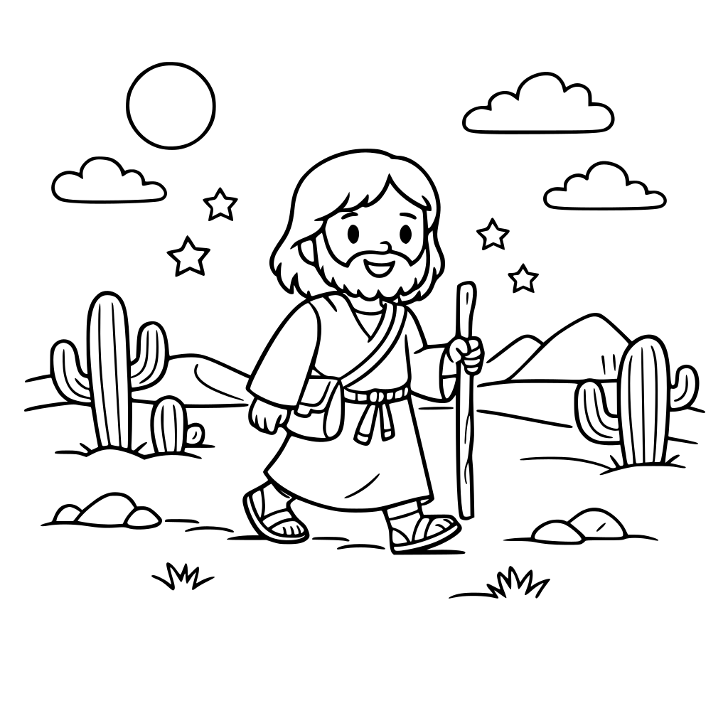 JESUS ENTRA NO DESERTO. Infantil