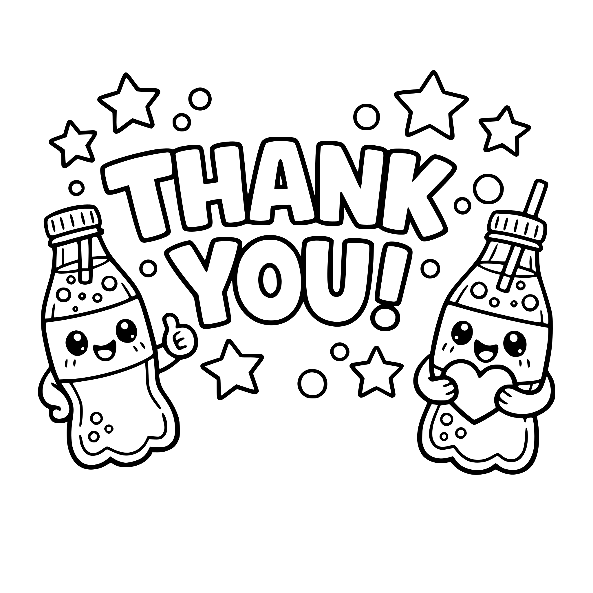 thank you sign with soda bottles cute