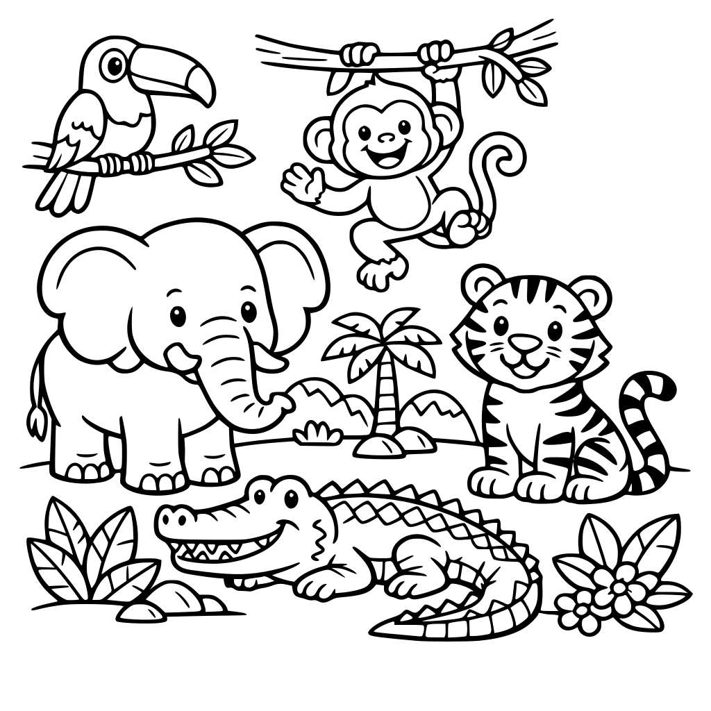 wild animals in the jungle