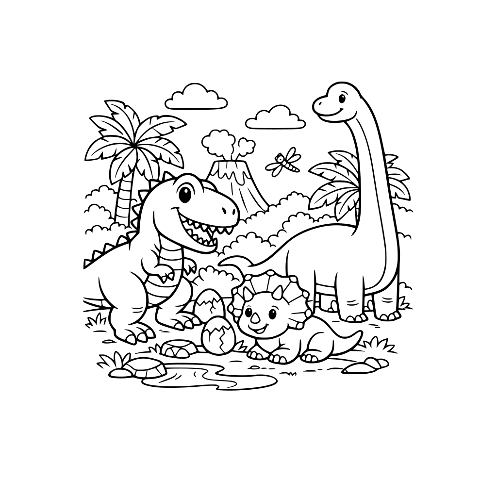 dinasours in the forest