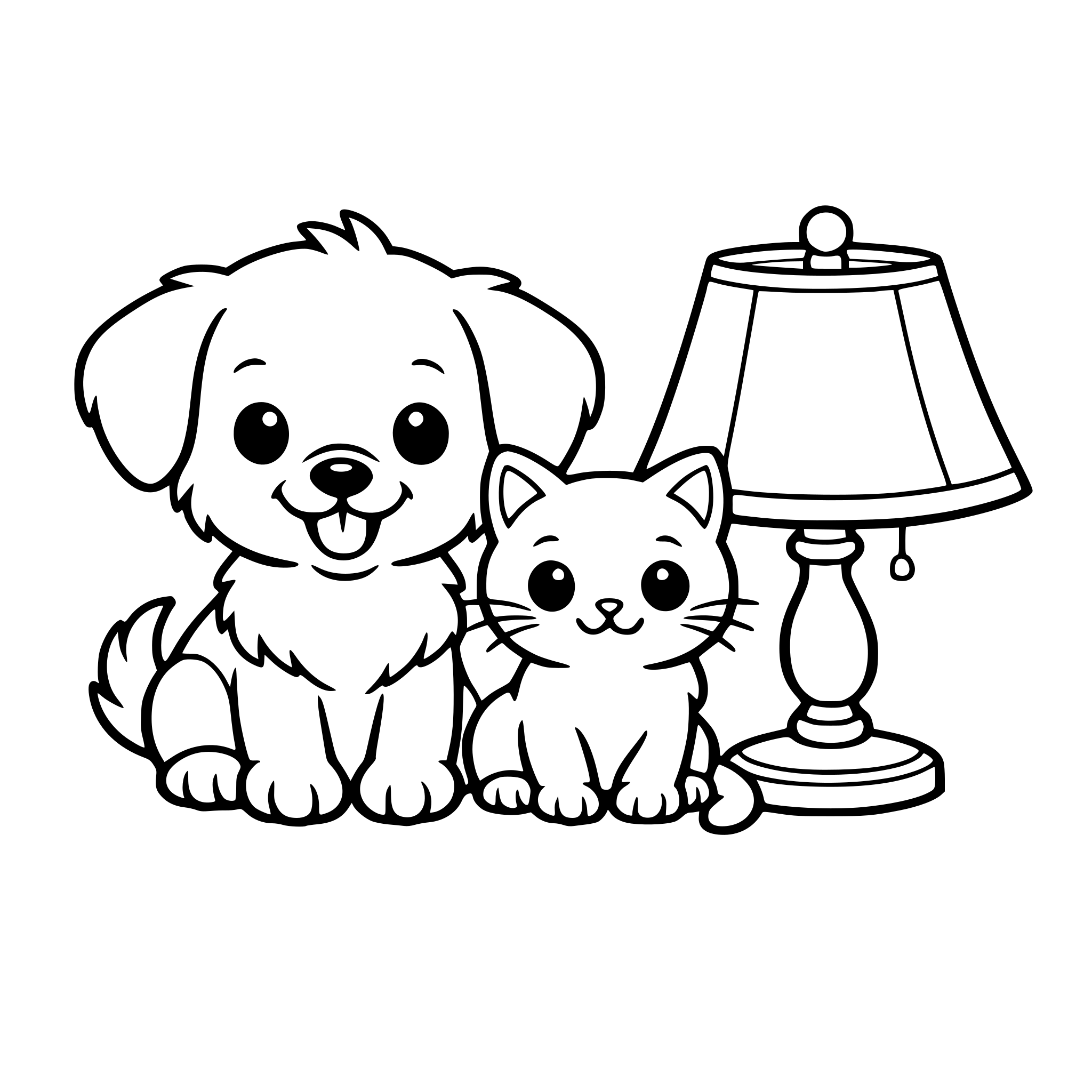 Puppy Kitten Lamp