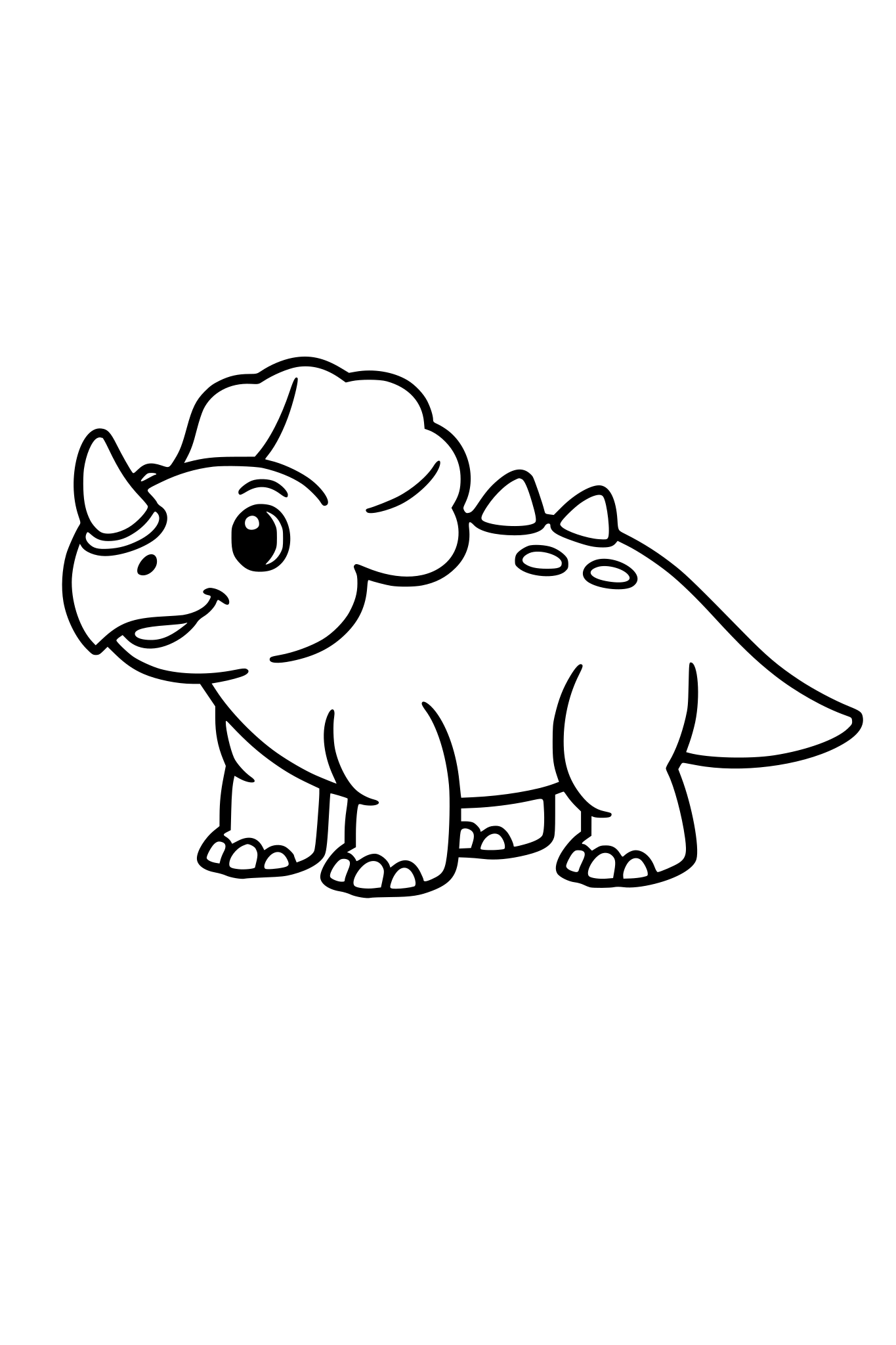 Udanoceratops (dinozaur), kolorowanka dla małych dzieci, bez tła