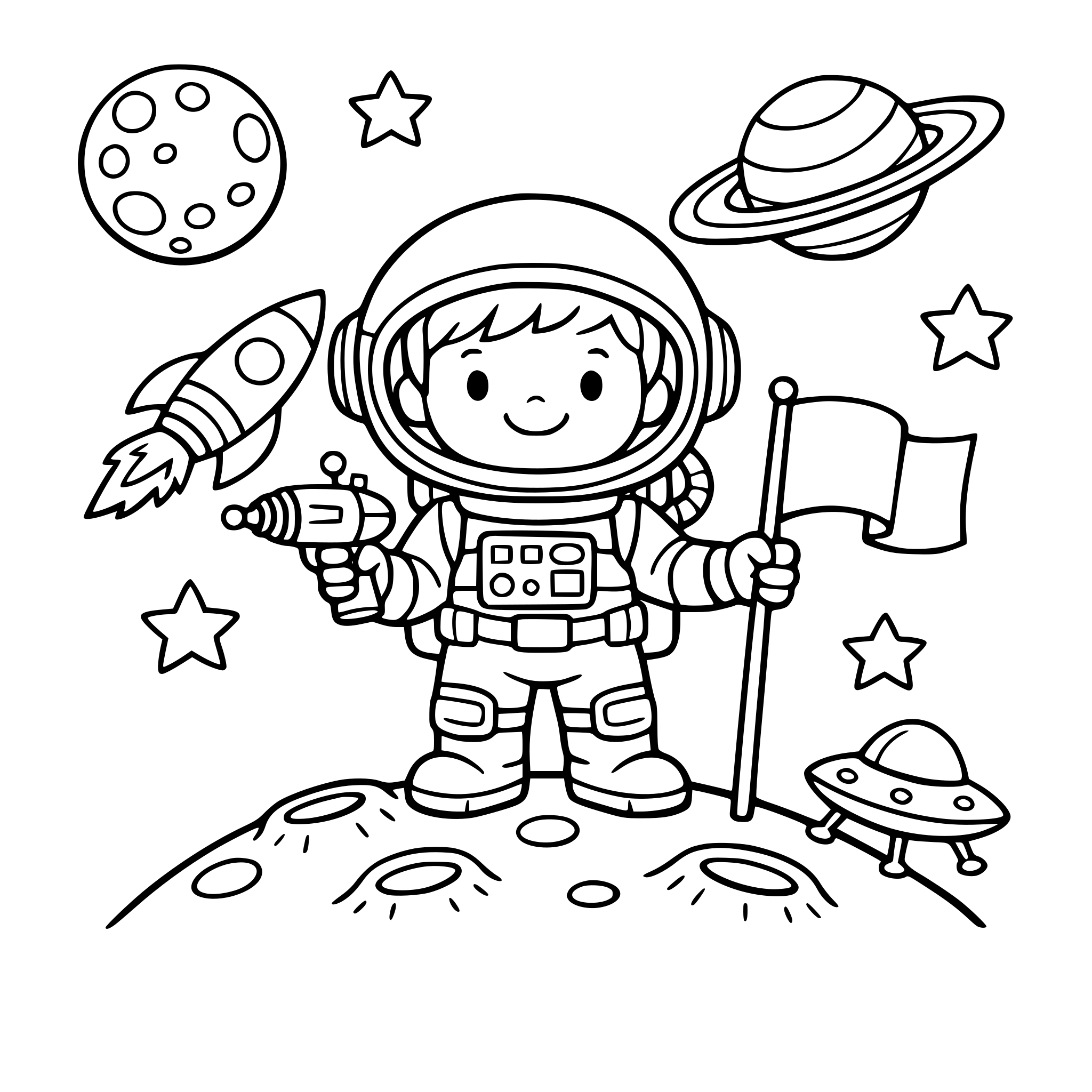 add outline and change to a black and white coloring page