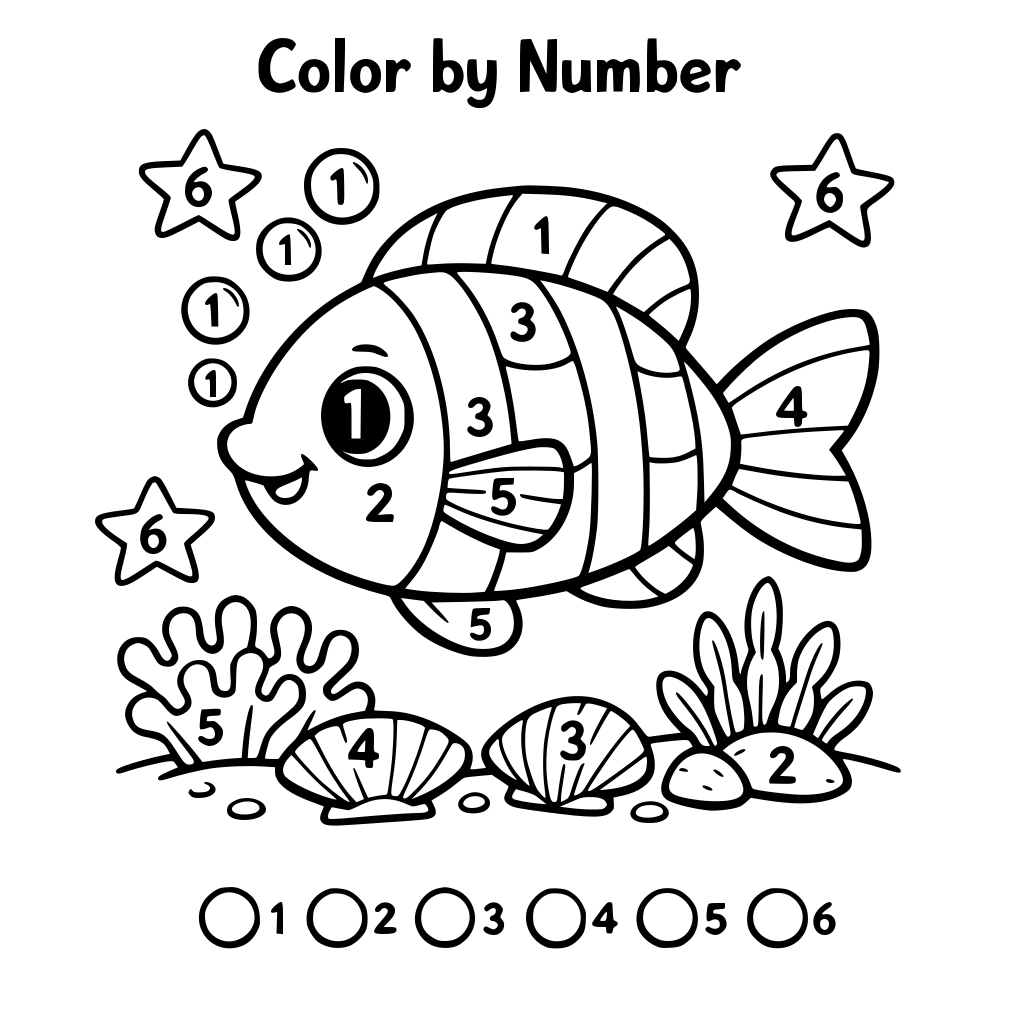 Make a fish by color by numbers