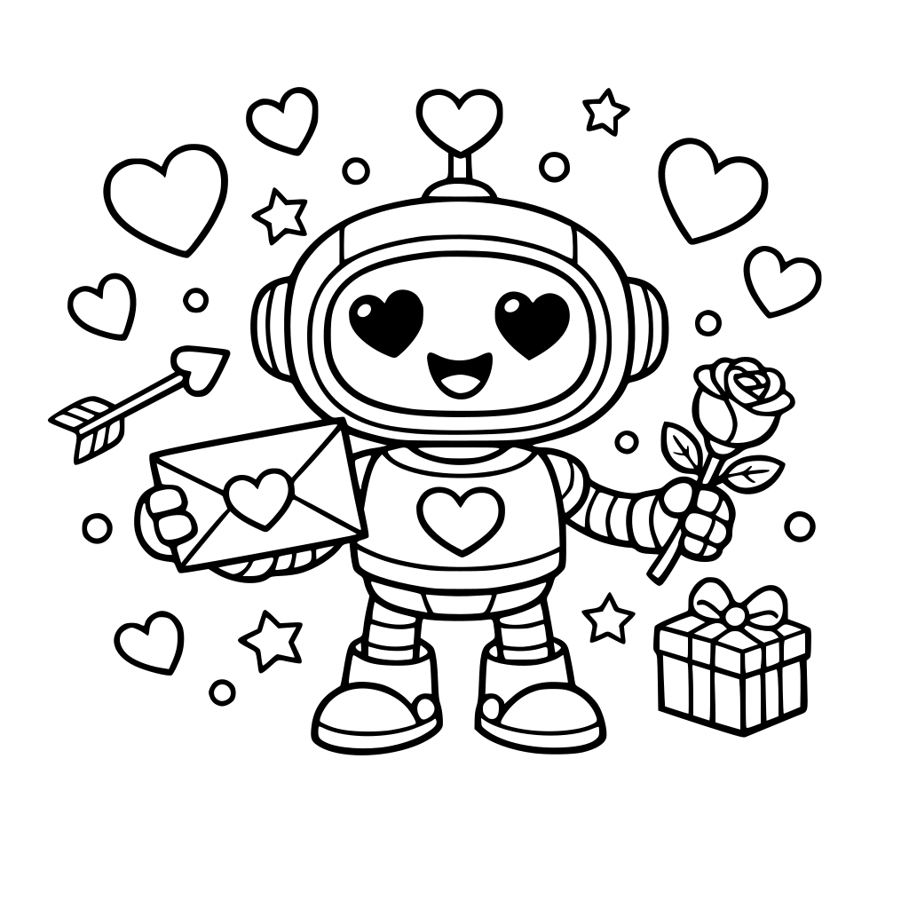 Robot valentine smily
