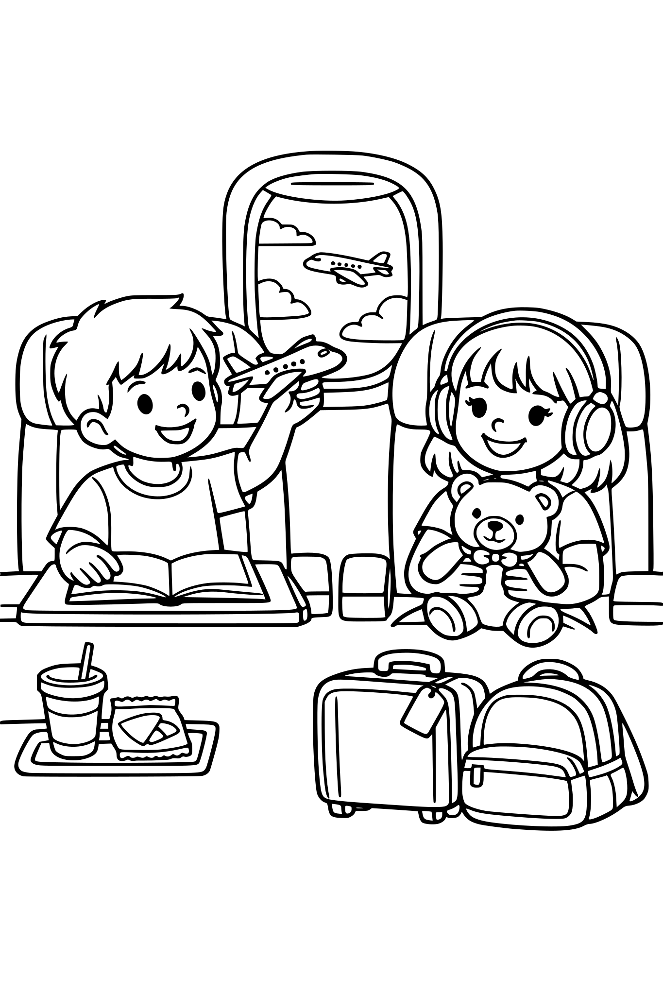 travelling on an airplane