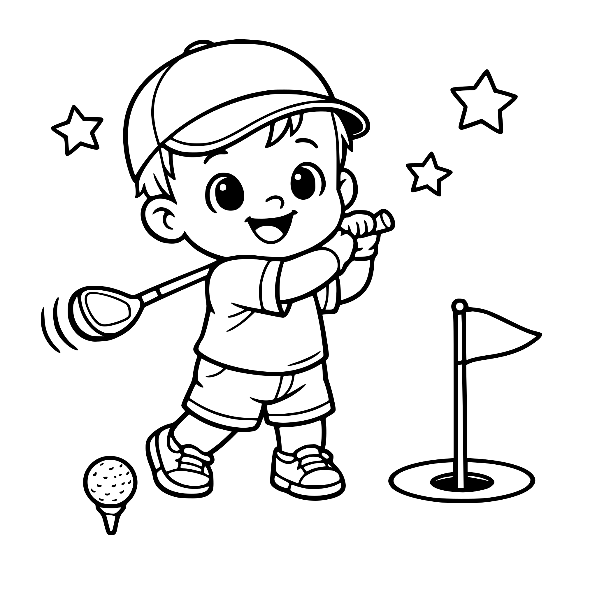 Baby boy playing golf