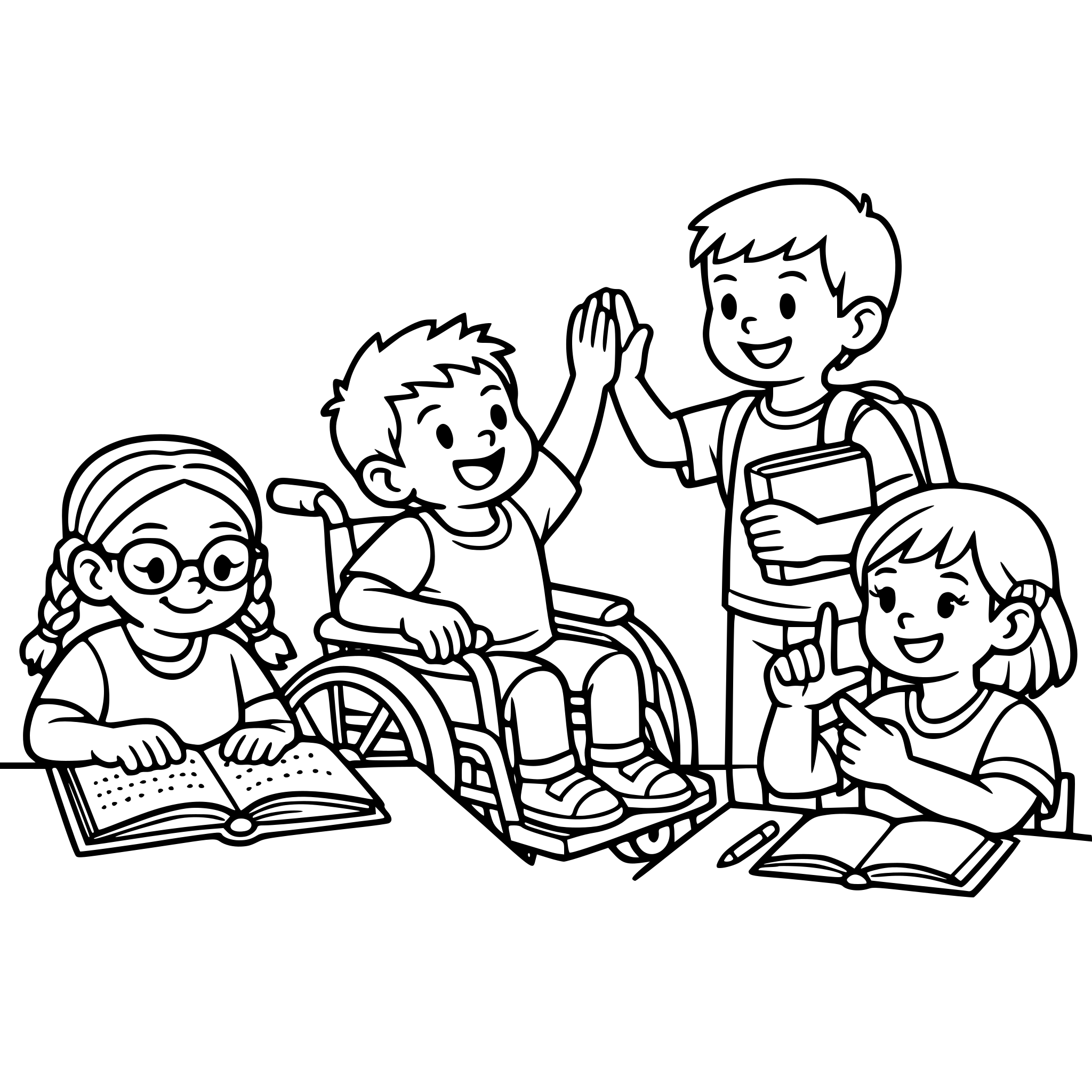 Crianças na escola de maneira represente educação inclusiva