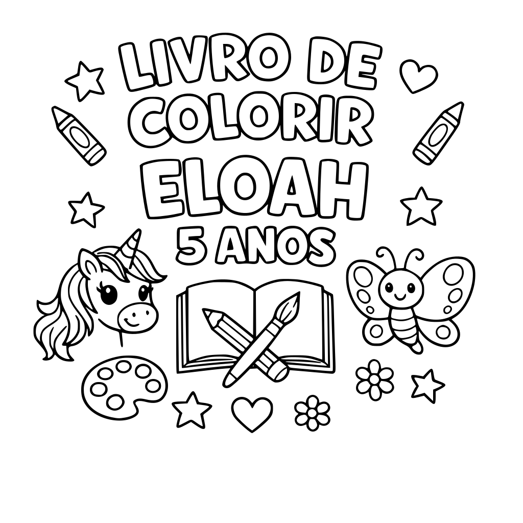 LETRAS ESCRITO LIVRO DE COLORIR ELOAH 5 ANOS