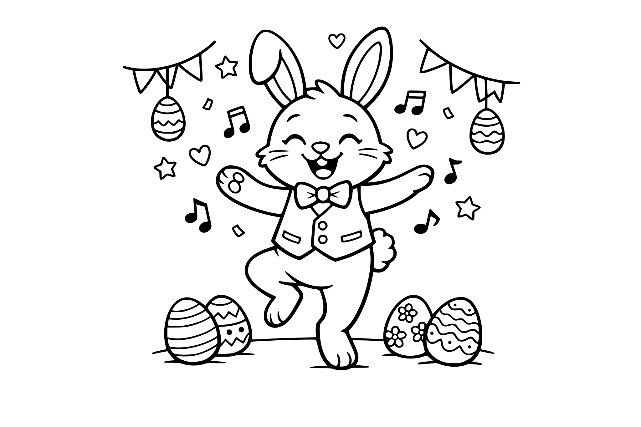 a dancing bunny at an Easter dance.