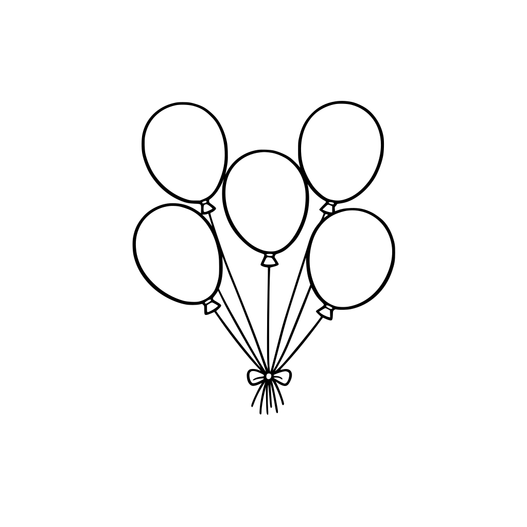 i want 5 ballons tied that are fliyng