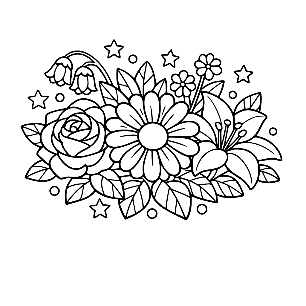 Floral coloring book
