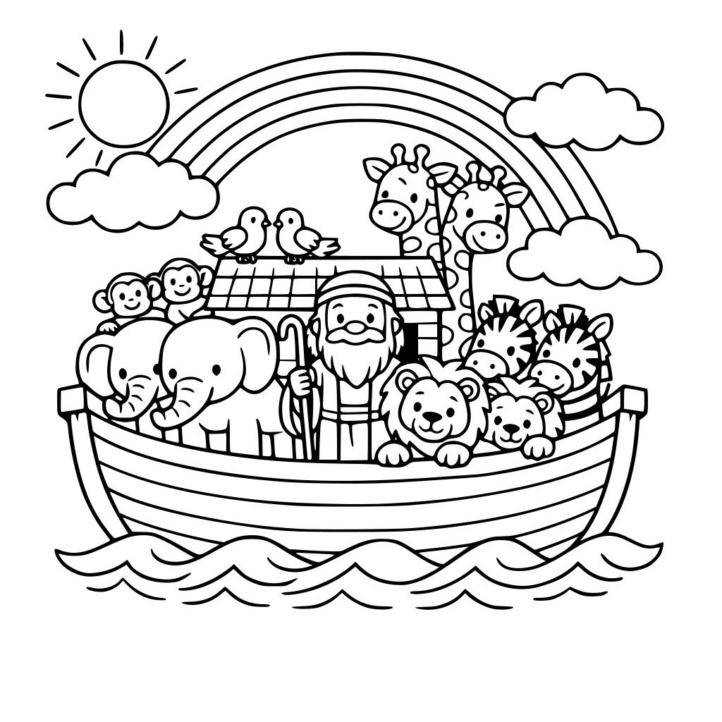 Noahs ark with animals