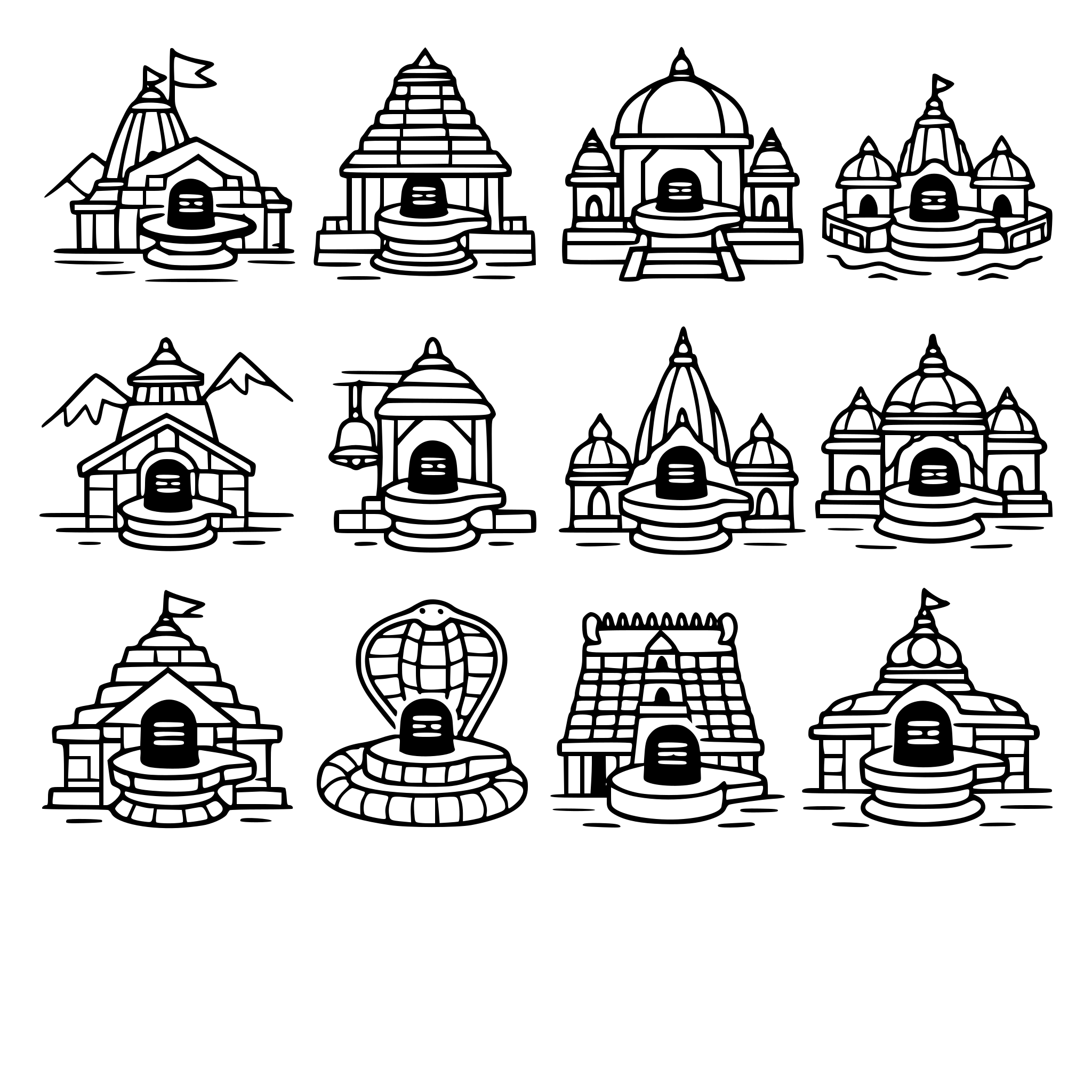 all 12 jyotirlinga temple coloring book for kid aged 3 to 6