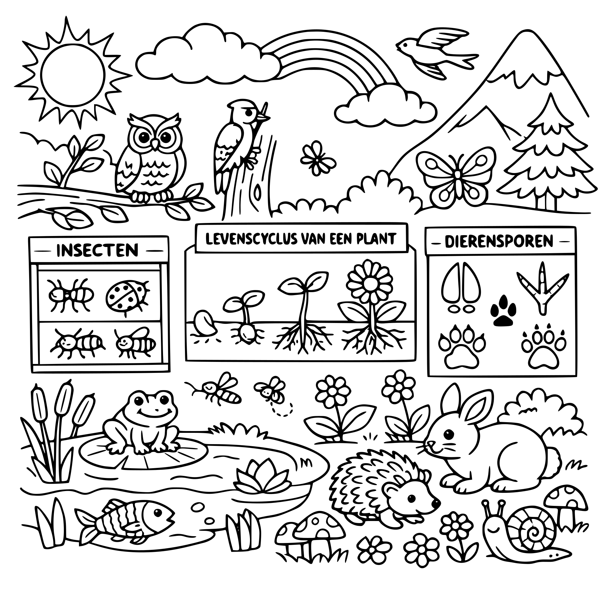 een kleurplaat van de natuur, leerrijk